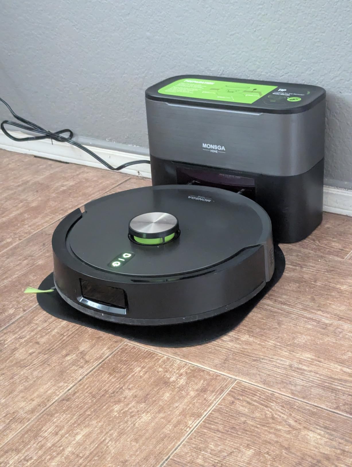 MONSGA Robot Vacuum and Mop, 90 Days Self-Emptying with 8000Pa Suction | Dual Anti-Tangle for Pet Hair, Carpet and Hard Floor, LiDAR Navigation, Smart Mapping, 160Mins Runtime, APP & Voice Control customer photo 1