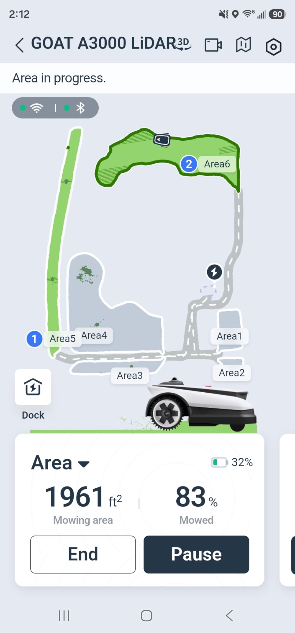 ECOVACS Goat A3000 LiDAR PRO Robotic Lawn Mower for Up to 3/4 Acre, 7500 mAh Battery with 189W Fast Charging, Wire-Free Dual-LiDAR Navigation, Built-in TruEdge Edge Trimmer, Smart App Control customer photo 1