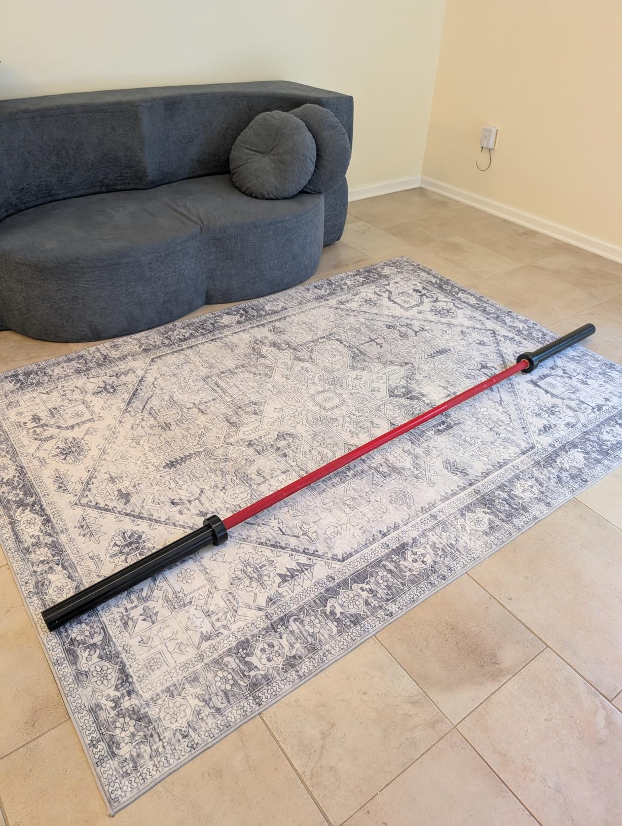 7FT Olympic Barbell, 1500LBS Weight Bar For Weightlifting and Powerlifting | 45lb Olympic Bar with Needle Bearings & Brass Bushings customer photo 1