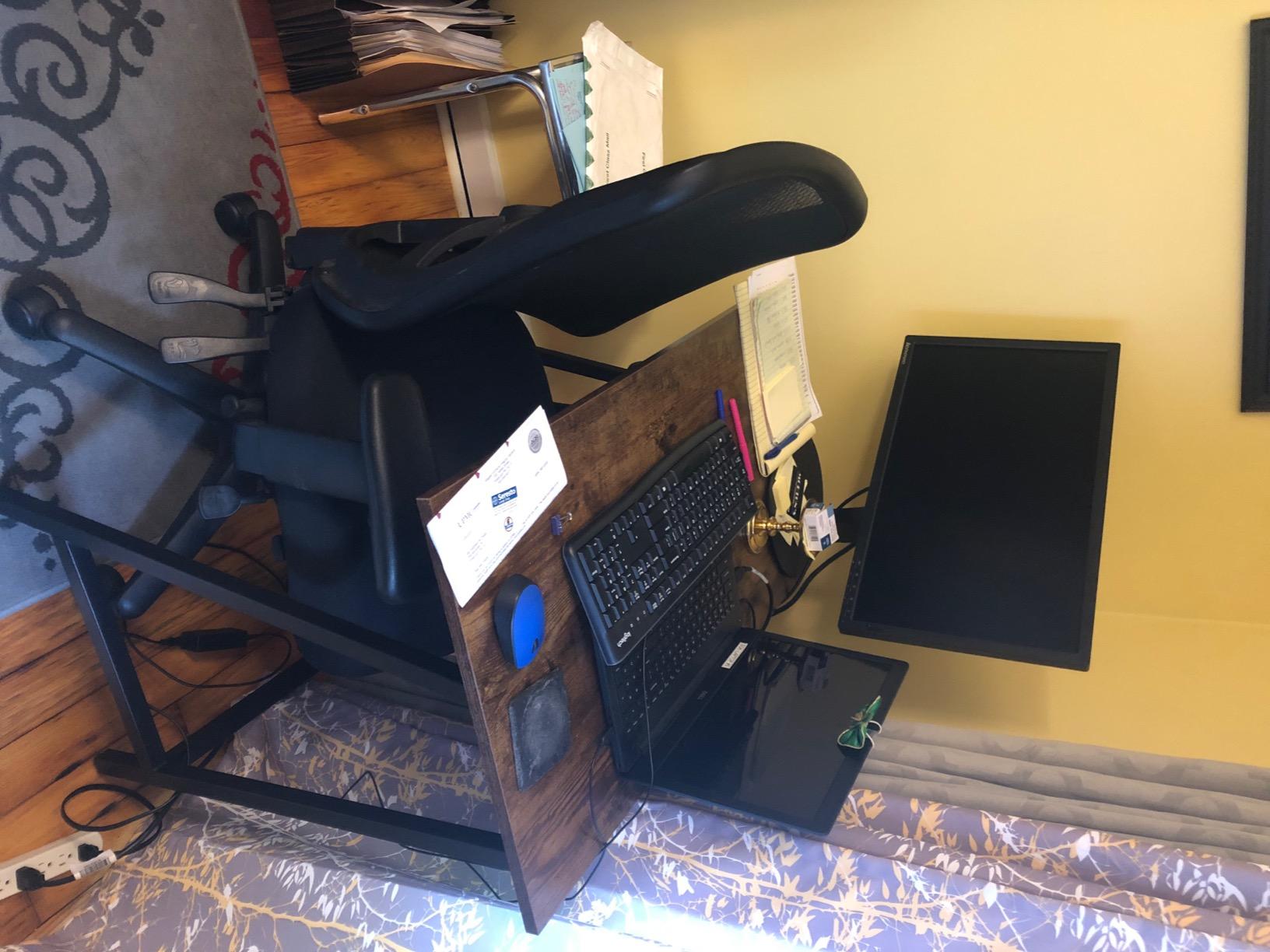 VASAGLE Computer Desk, Office Work Desk, 55.1 x 19.7 x 29.9 Inches | For Study, Bedroom, Home Office, Living Room, Rustic Brown and Black ULWD214K101 customer photo 2