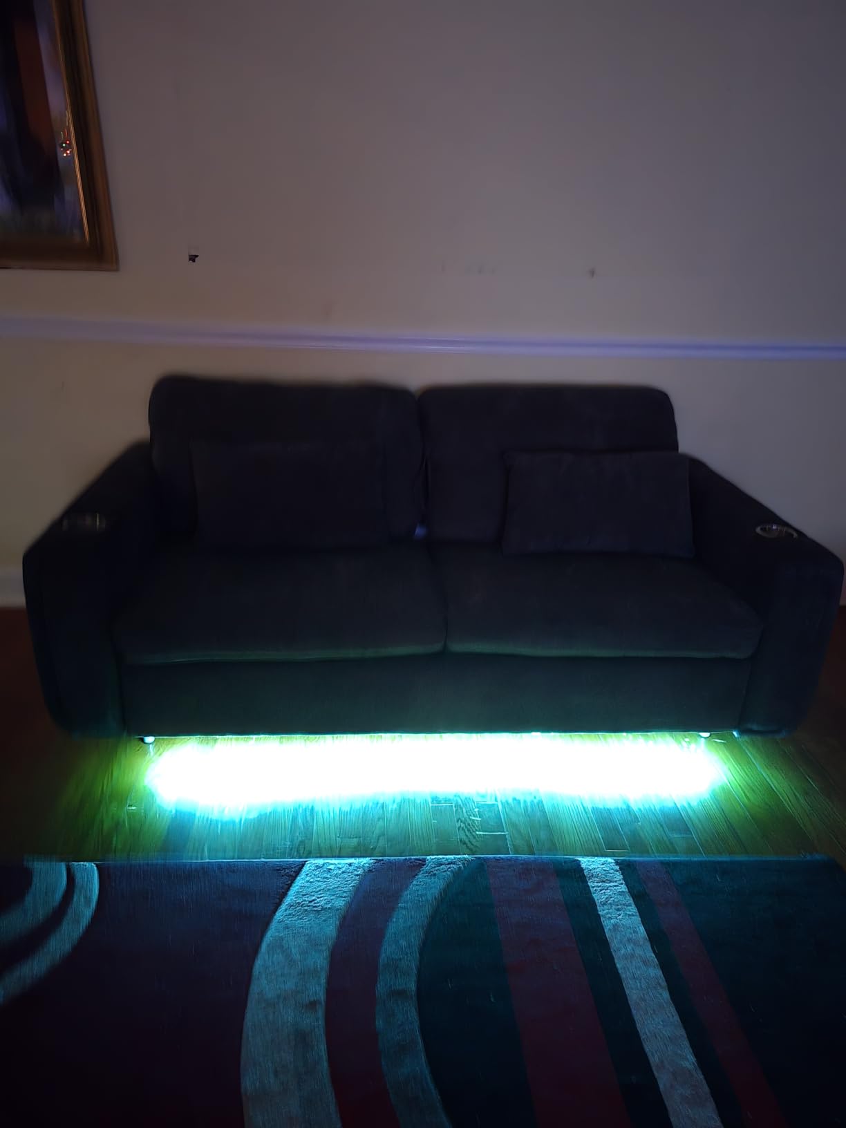 Pull Out Sofa Bed, No Cushion Removal, Queen Sleeper Sofa with USB Fast Charging, Memory Form Mattress, 2-in-1 Convertible Comfy Loveseat Couch Bed for RV, Apartment, and Small Spaces (Green) customer photo 1