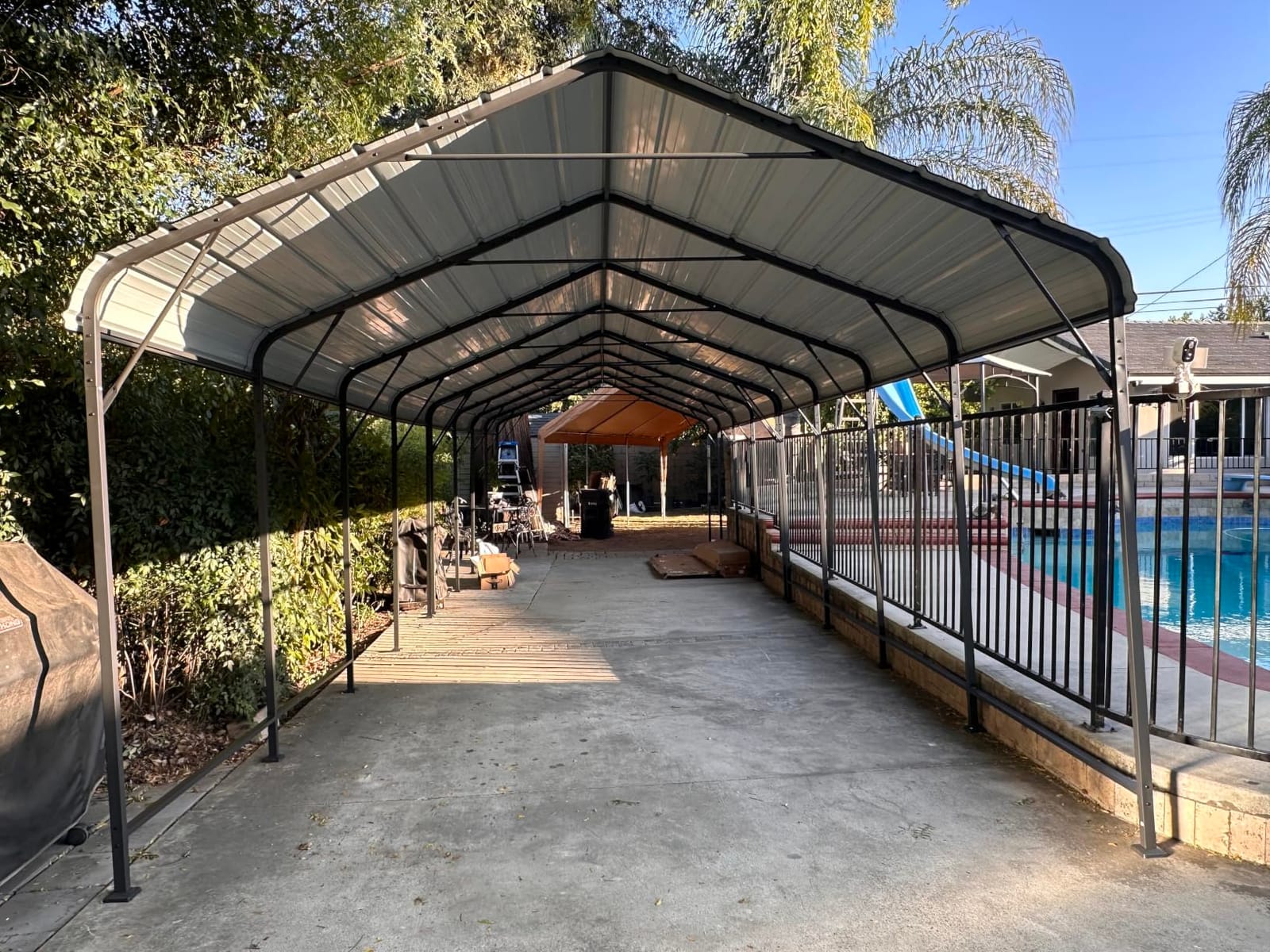 Shintenchi 12x20 FT Metal Carport, Oversized Carport Garage with Enhanced Base, Outdoor Galvanized Car Shelter, Heavy Duty Carports Canopy, for Car, Boats and Tractors, Grey customer photo 1