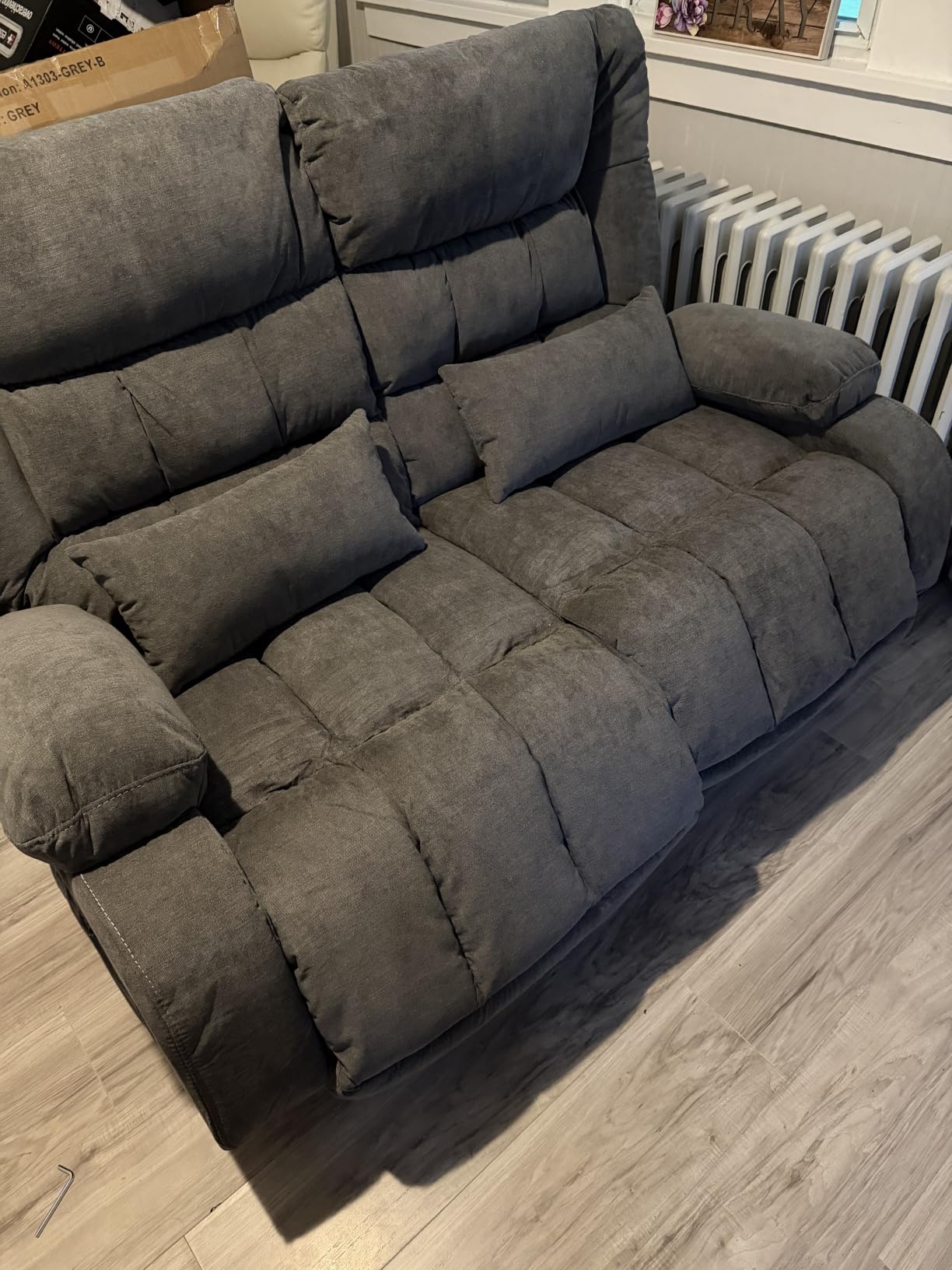 BOSMILLER Recliner 3-Seat Sofa with Cup Holders for Living Room, Manual Sofa Recliner with Side Pocket customer photo 2