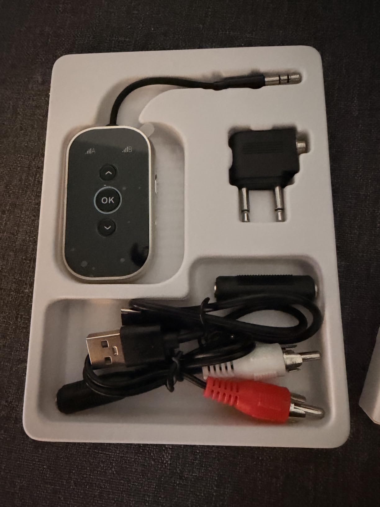 Bluetooth 5.4 Transmitter Receiver - Airplane/TV/Gym Wireless Audio Adapter | CNC metal & glass with Qualcomm aptX LL/HD, pairs with 2 AirPods/headphones for low-latency shared audio customer photo 1
