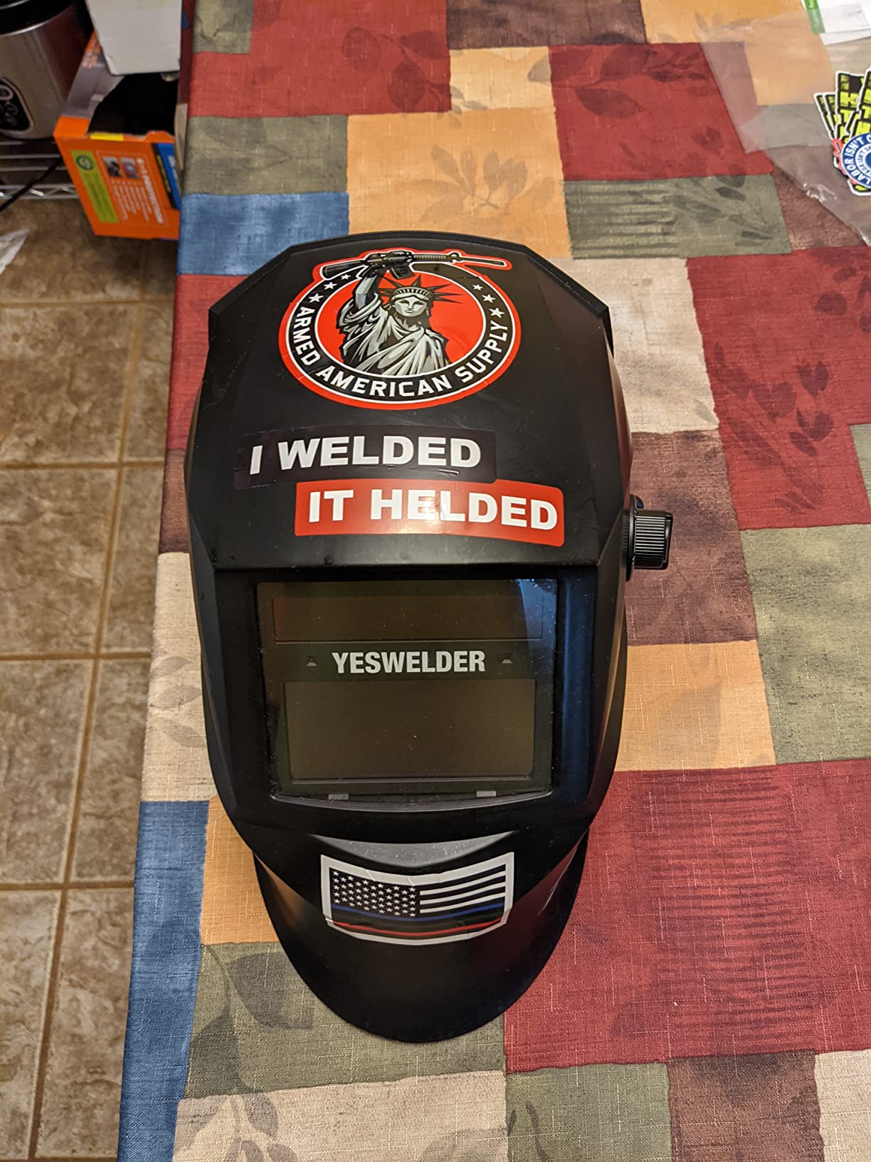 YESWELDER Auto-Shade Welding Helmet, Internal Digital Control, 180° View | three sides auto-darkening, 1/1/1/1 true color, auto adjust, 5 arc sensors, shade 3/4-8/9-14 customer photo 1