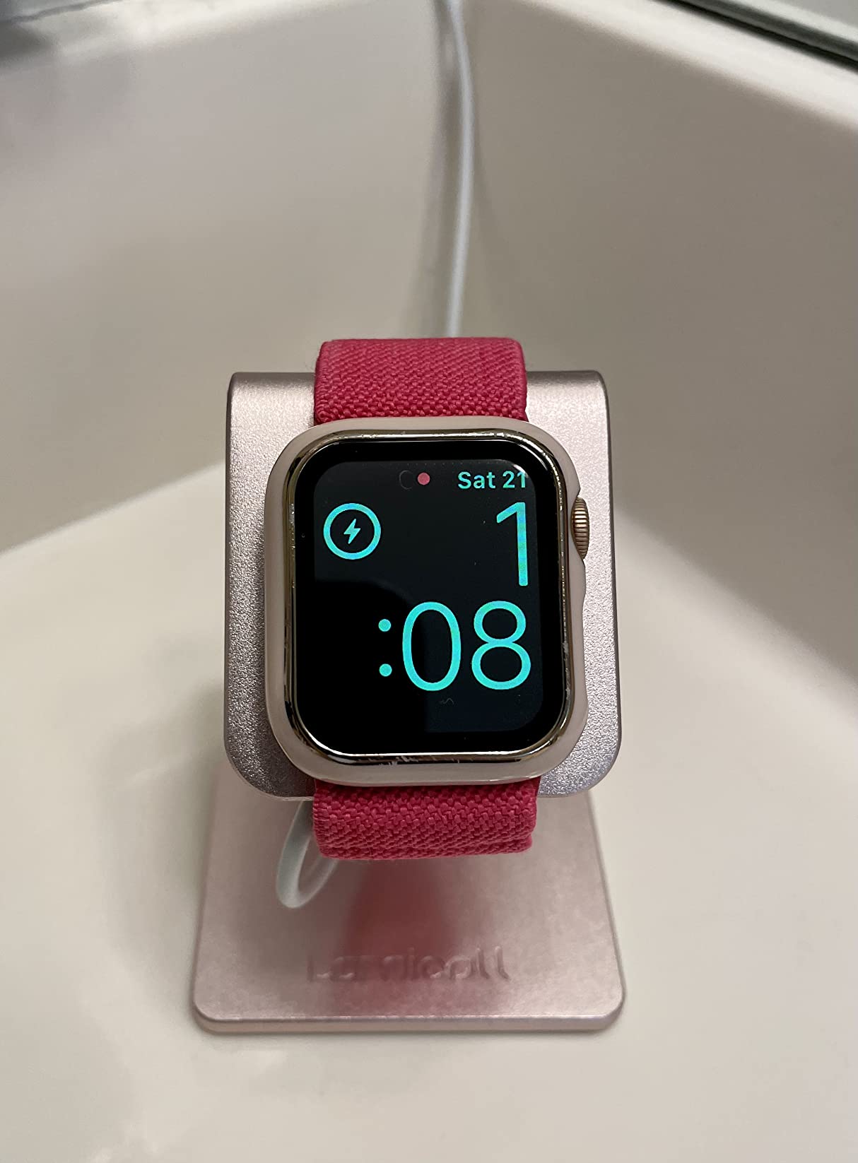 Lamicall for Apple Watch Charger Stand - Magnetic Fast iWatch Charging Dock | Metal Charger Back Plate, Overheat Protection, Portable for iWatch Series 1-11, SE, Ultra, 38-49mm, Nightstand Office Travel customer photo 2