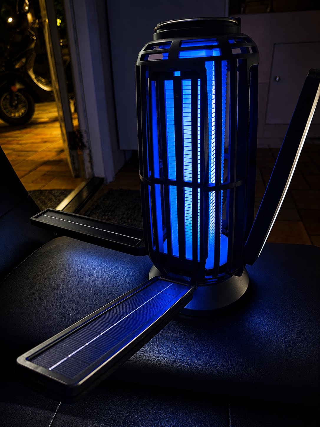 Solar Bug Zapper Outdoor - 5000mAh Battery, 4200V Mosquito Zapper, USB-C Rechargeable & 4-Sided Solar Panels, Waterproof Portable Fly Zapper with LED Light for Patio, Garden, Camping, Backyard customer photo 1