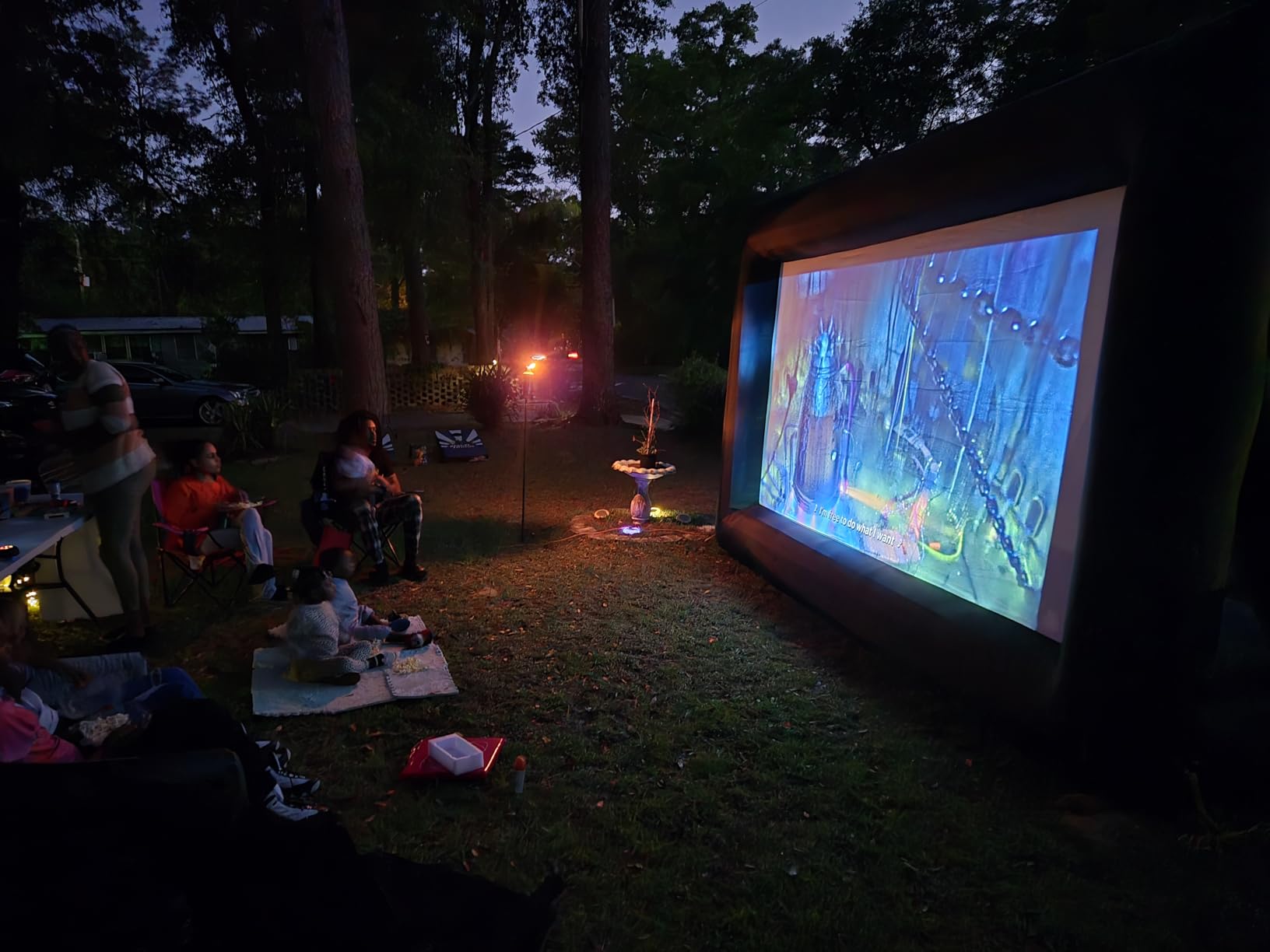CZGBRO Inflatable Movie Screen 14FT Inflatable Projector Screen for Outside | Outdoor Screen for Movie Night Backyard with Air Blower and Carry Bag, Front and Rear Projection customer photo 1