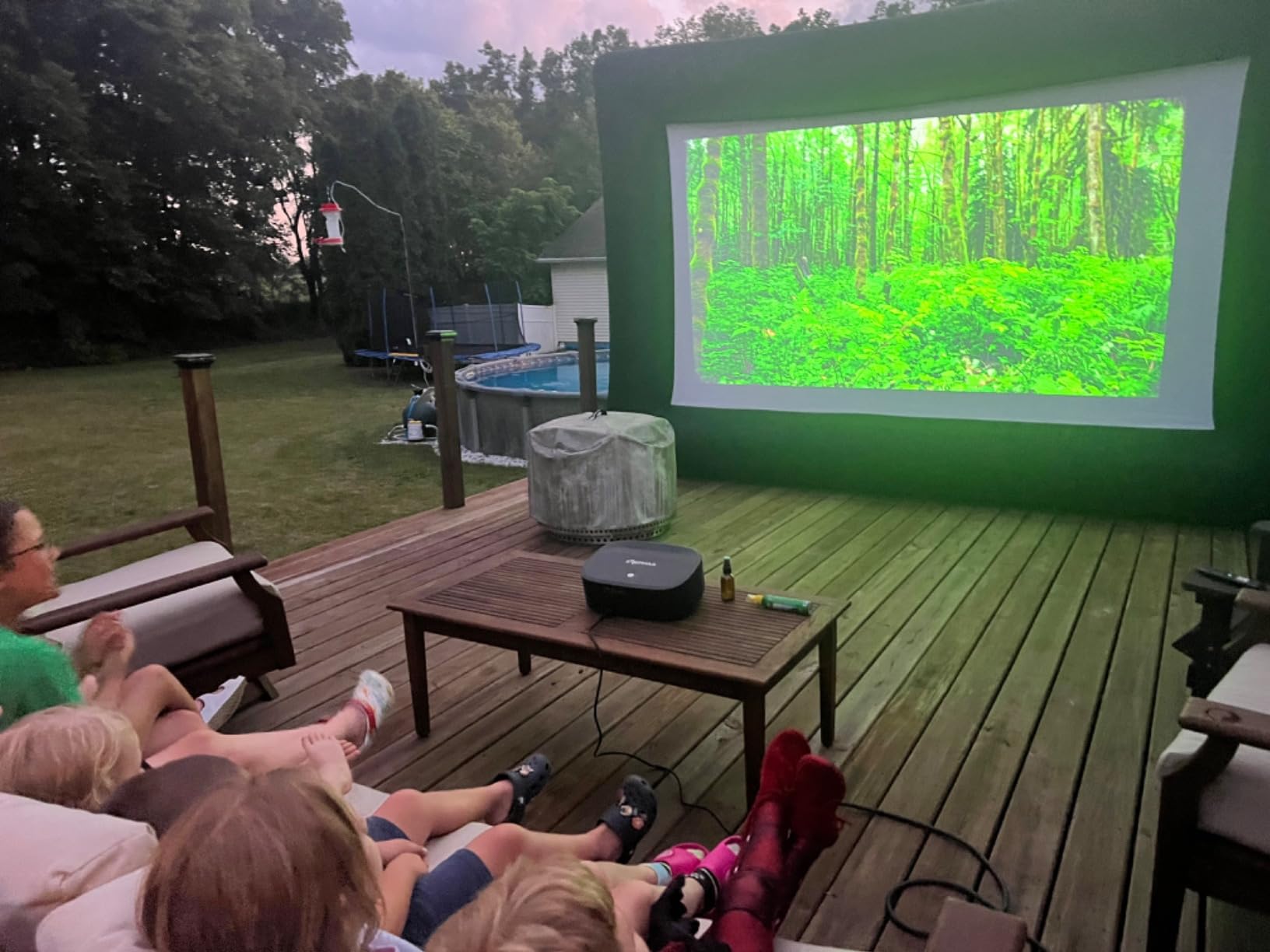 CZGBRO Inflatable Movie Screen 14FT Inflatable Projector Screen for Outside | Outdoor Screen for Movie Night Backyard with Air Blower and Carry Bag, Front and Rear Projection customer photo 2