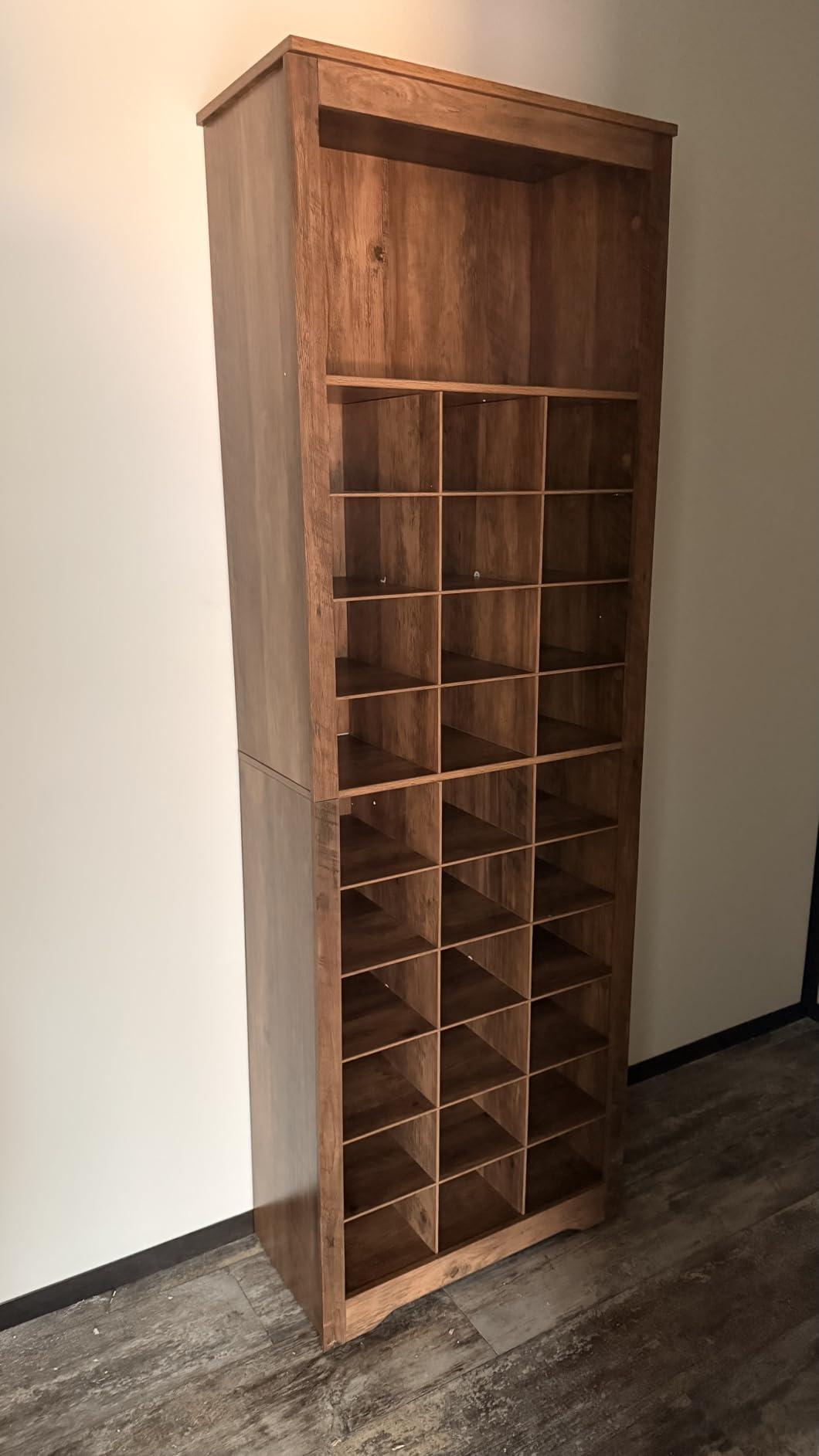 VASAGLE Tall Shoe Storage Cabinet, 10-Tier, Holds Up to 50 Pairs of Shoes, Vertical Wood Rack, 39.4 x 13.2 x 75.4 inch, for Entryway, Cloud White, HELAN Collection customer photo 2