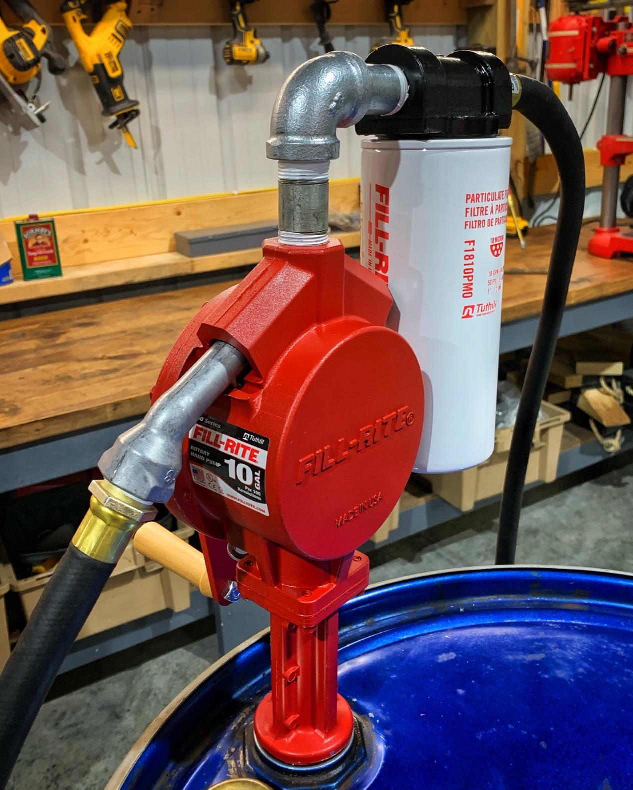 Fill-Rite FR112 Fuel Transfer Rotary Hand Pump w/Discharge Hose, Straight Spout, Vacuum Breaker, & Suction Pipe customer photo 1
