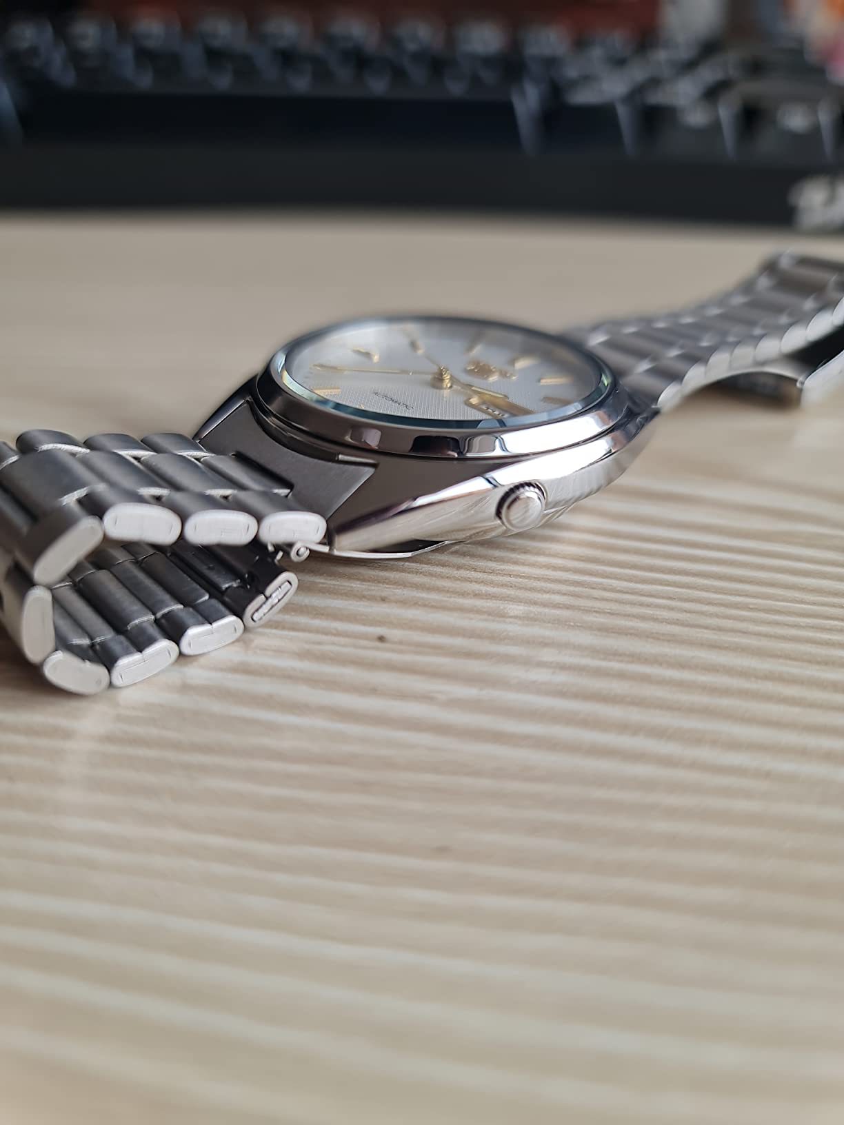 Seiko Men's SNXG47 Seiko 5 Automatic White Dial Stainless Steel Watch customer photo 1