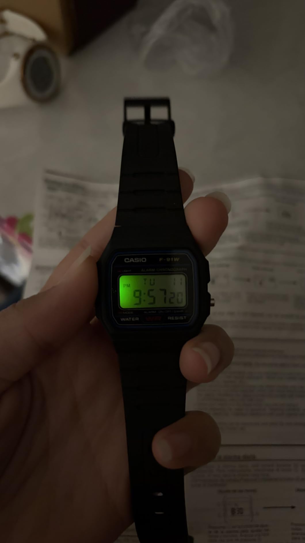 Casio F91W Series Digital Watch, Water Resistant, LED Light, 1/100 SEC Stopwatch, 7 Year Battery customer photo 1