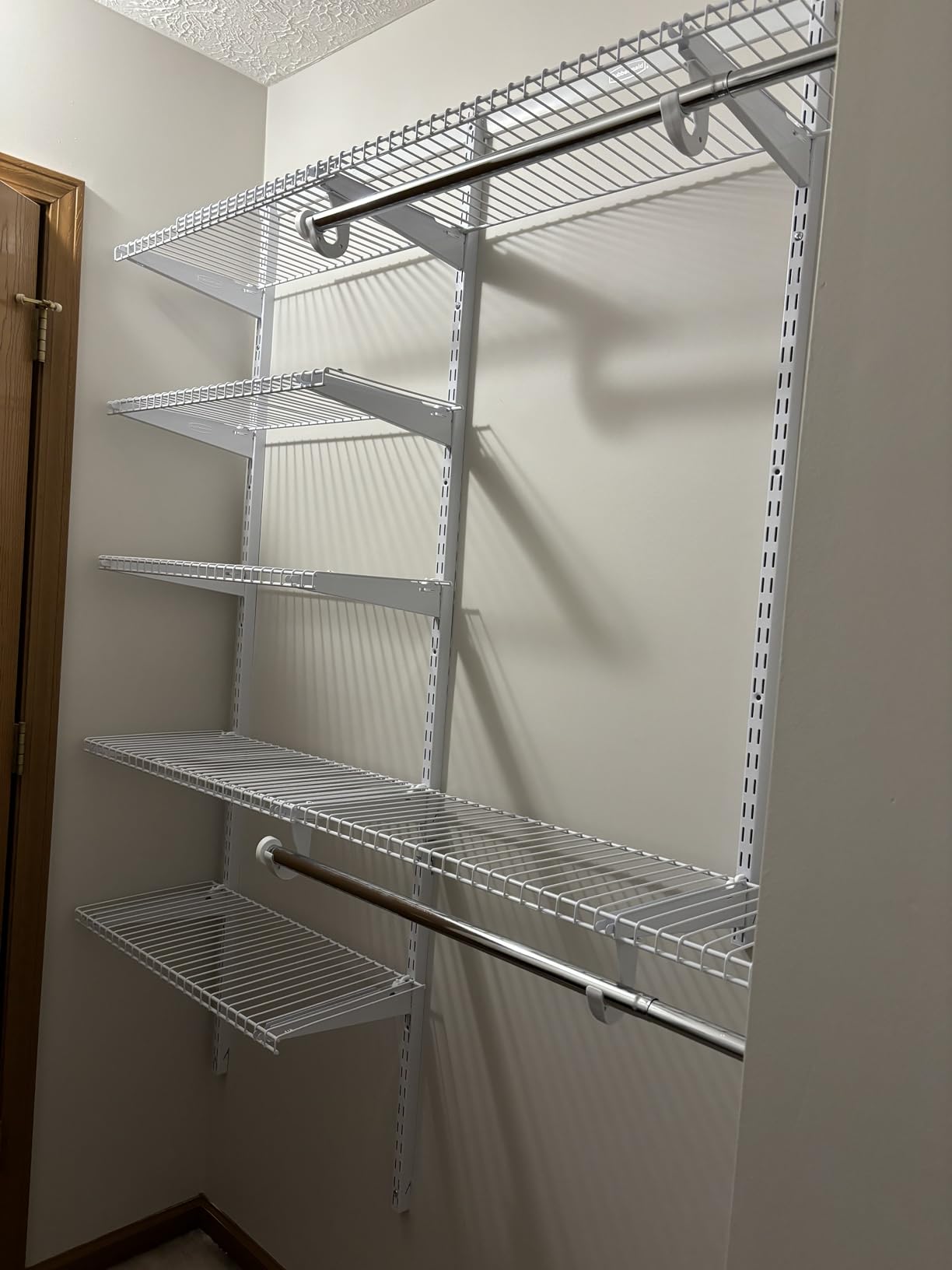 Rubbermaid Configurations Deluxe Custom Closet Kit 4-8Ft. Adjustable Metal Wire Shelving White Finish Expandable Organization System customer photo 1