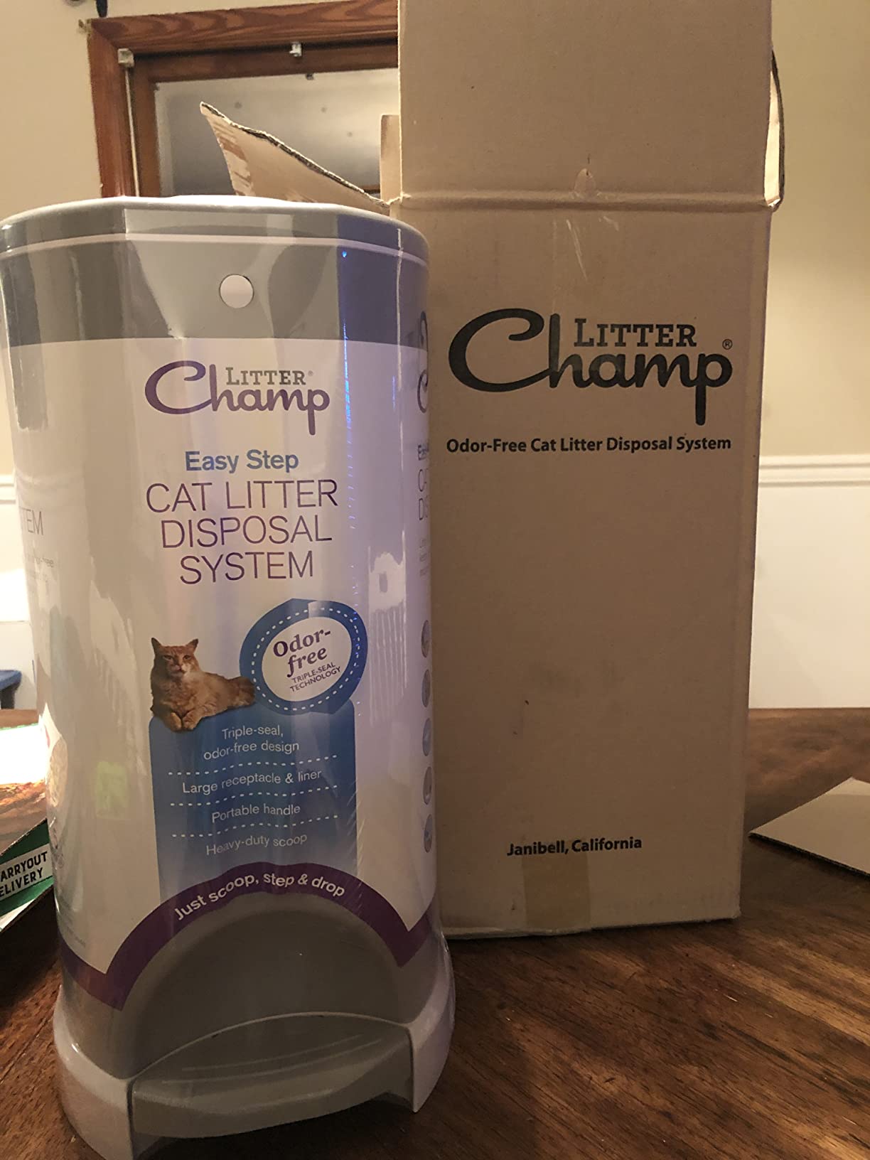 Litter Champ Cat Litter Disposal System, Hands-Free Pedal Trash Can customer photo 1
