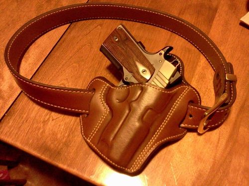 Aker Leather B21 Concealed Carry Gun Belt, Full Leather Lining Dress Style | 1.5 Inch Wide with Polymer Insert and Dress Buckle customer photo 2