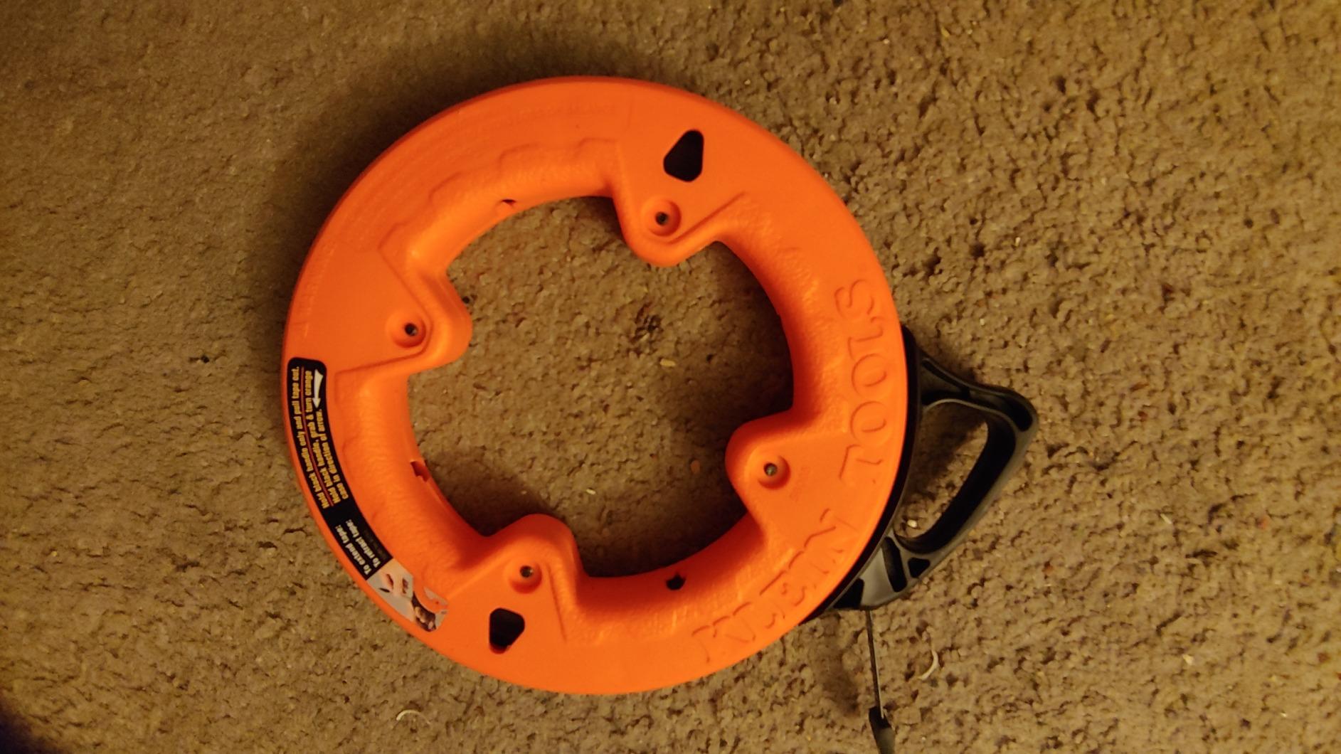 Klein Tools 56005 Fish Tape, 25-Foot Steel Fish Tape, 1/4-Inch, Plastic Tip, Etched for Measuring, Updated Model Cat. No. 56335 Available customer photo 2