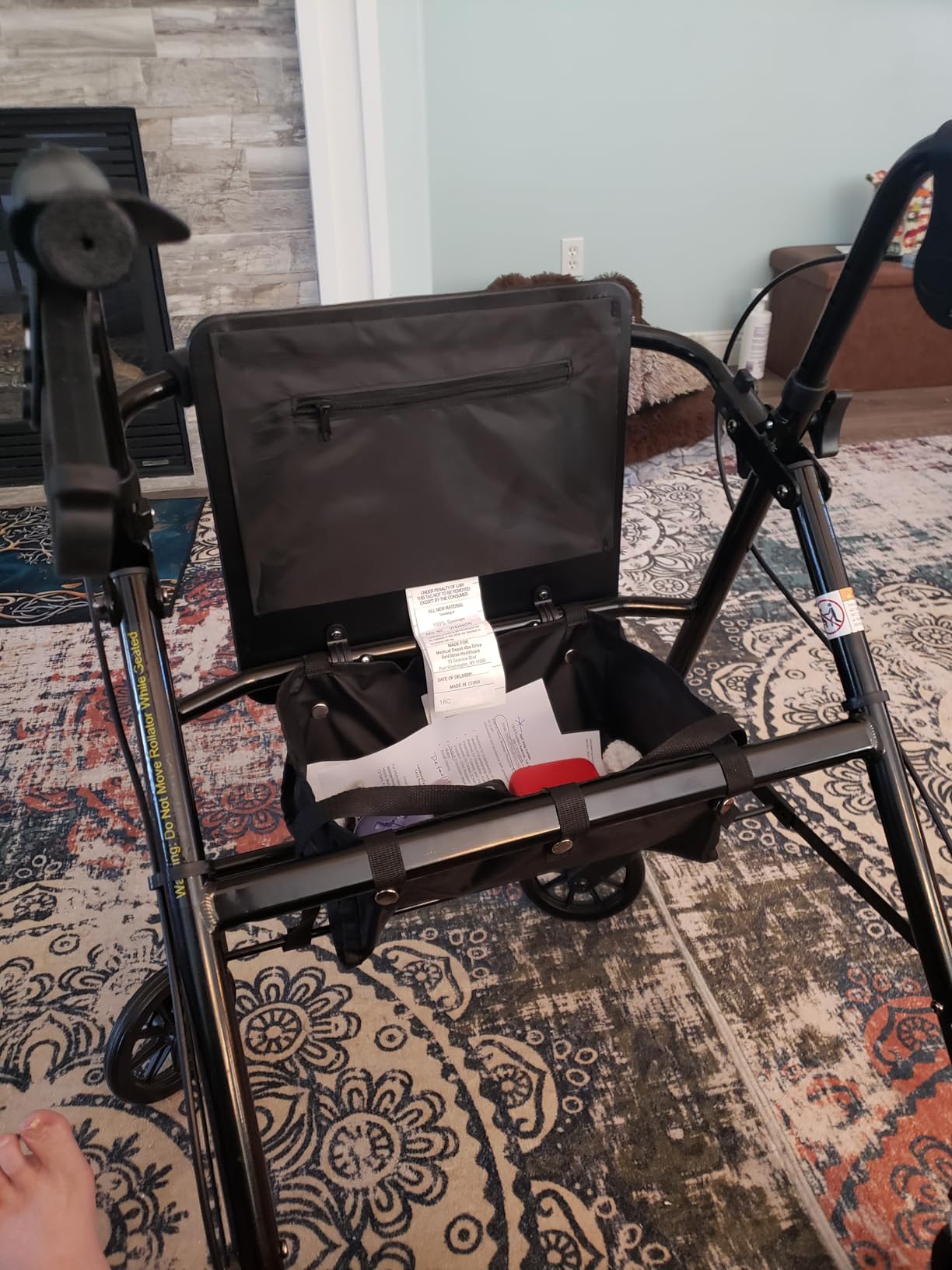Drive Medical Aluminum Rollator Walker, Padded Seat, 6-Inch Wheels, Blue | Aluminum Rollator Walker Folds Up with 6 Inch Wheels for Indoor and Outdoor Mobility and Everyday Ease customer photo 2