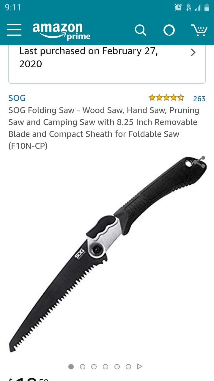 SOG Folding Camping Saw 8.25