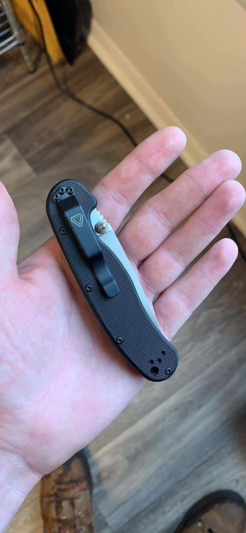 Rat 2, Satin D2 Tool Steel Drop-Point Blade Folding Pocket Knife, Black Handle Liner Lock Knife, Everyday Carry Knife - ON8828 customer photo 2