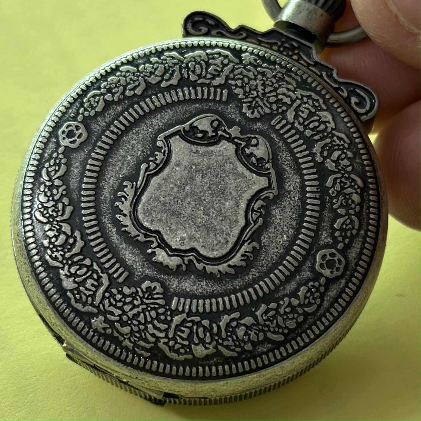 Charles-Hubert, Paris 3868-S Classic Collection Antiqued Finish Double Hunter Case Mechanical Pocket Watch customer photo 1