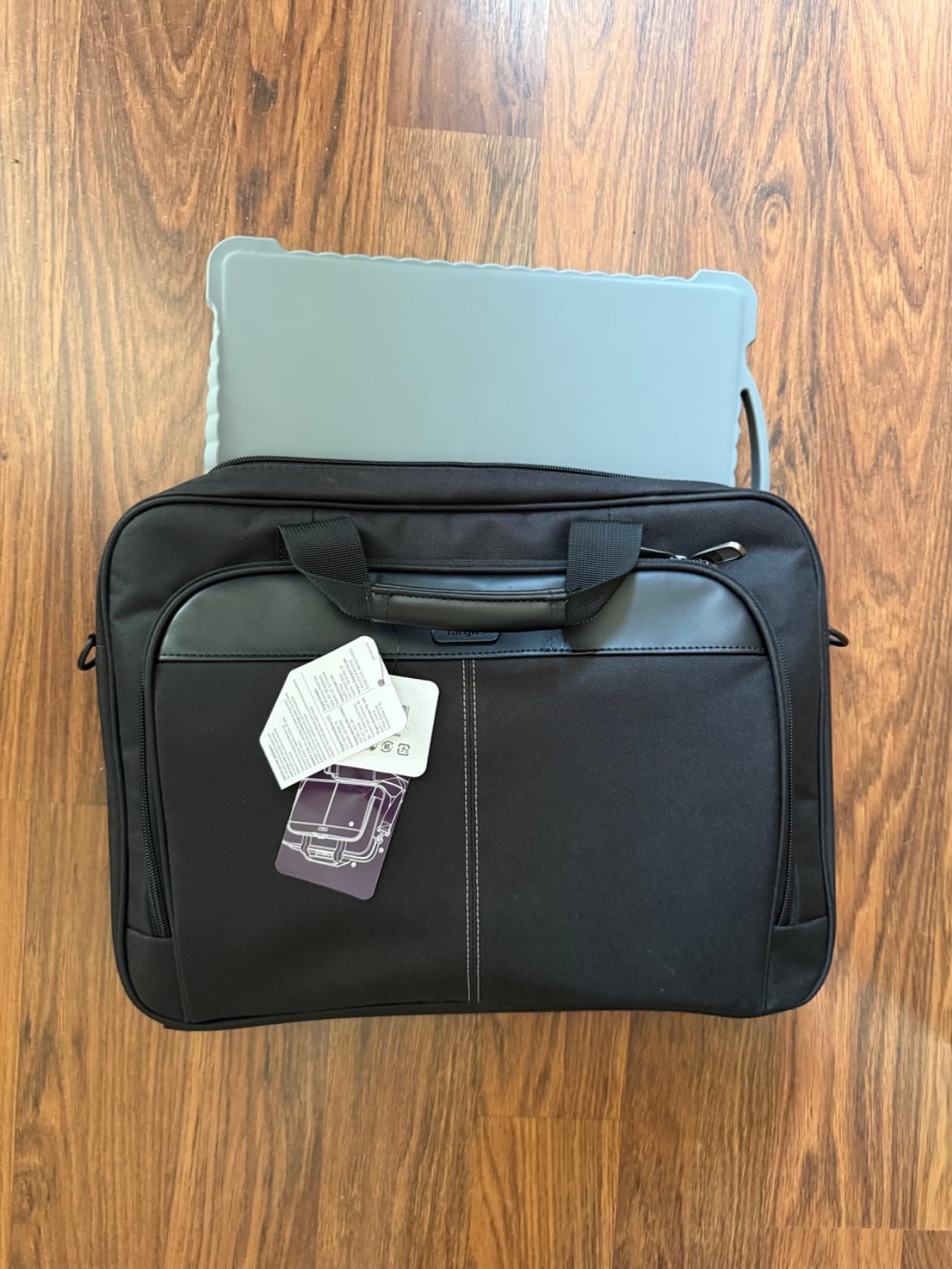 Targus 15-16 Inch Slim Lightweight Laptop Briefcase, Black - Messenger and Shoulder Bag with Padded Compartment and Trolley Strap for 16