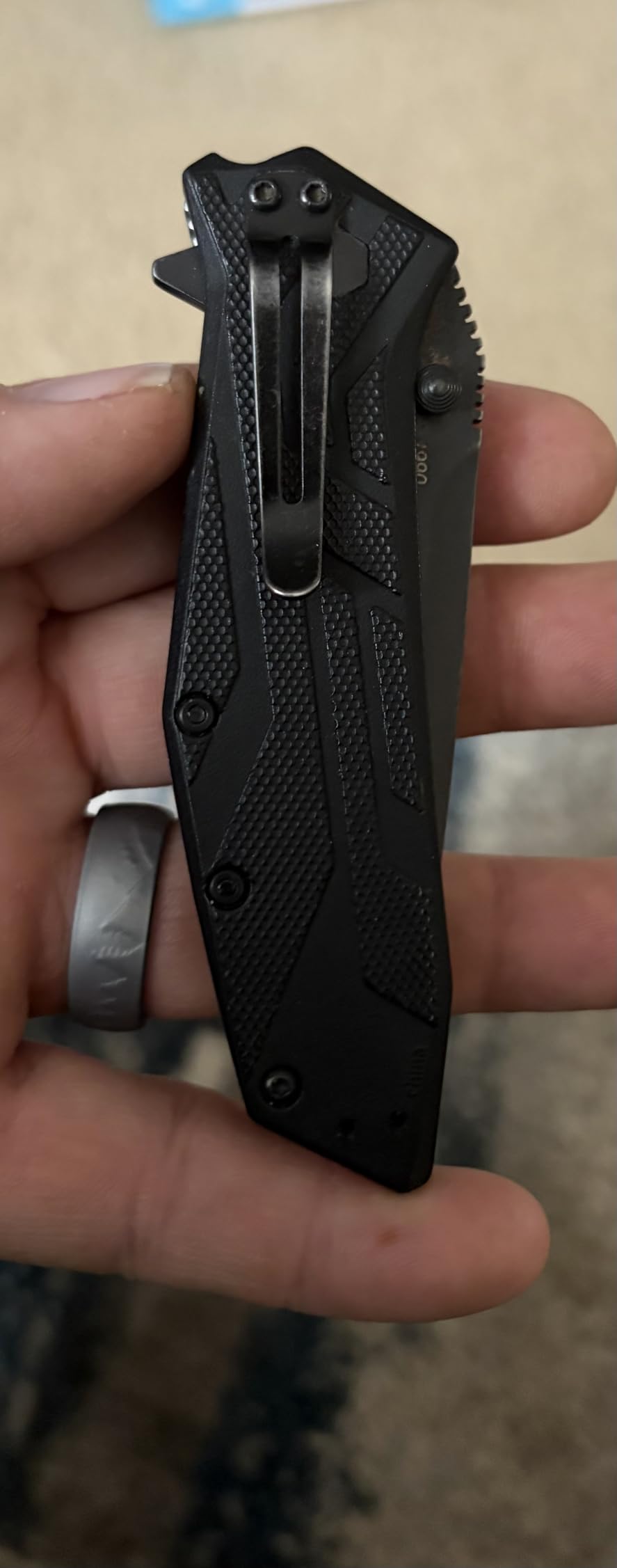 Kershaw Brawler Pocket Knife, All-Black, 3 Inch Tanto Blade customer photo 2