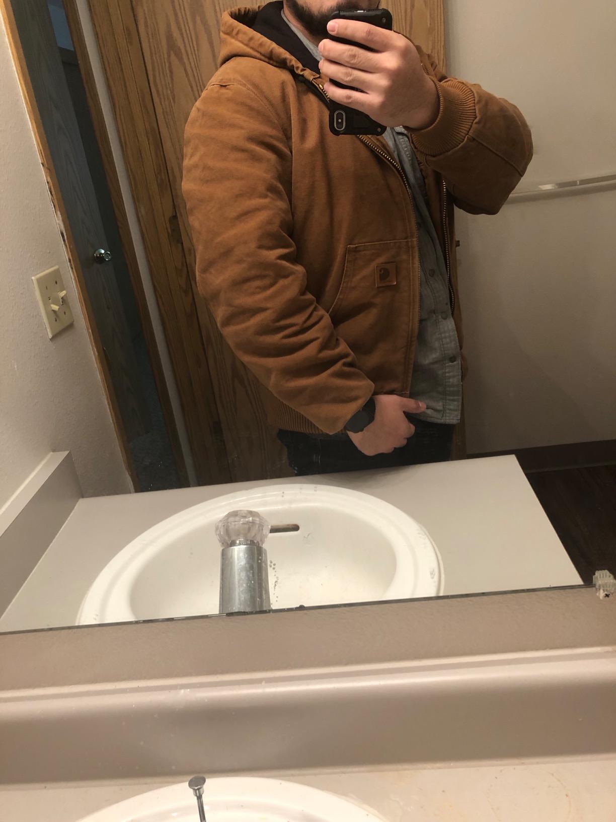 Carhartt Men's Big-Tall Quilted Flannel Lined Sandstone Active Jacket customer photo 2