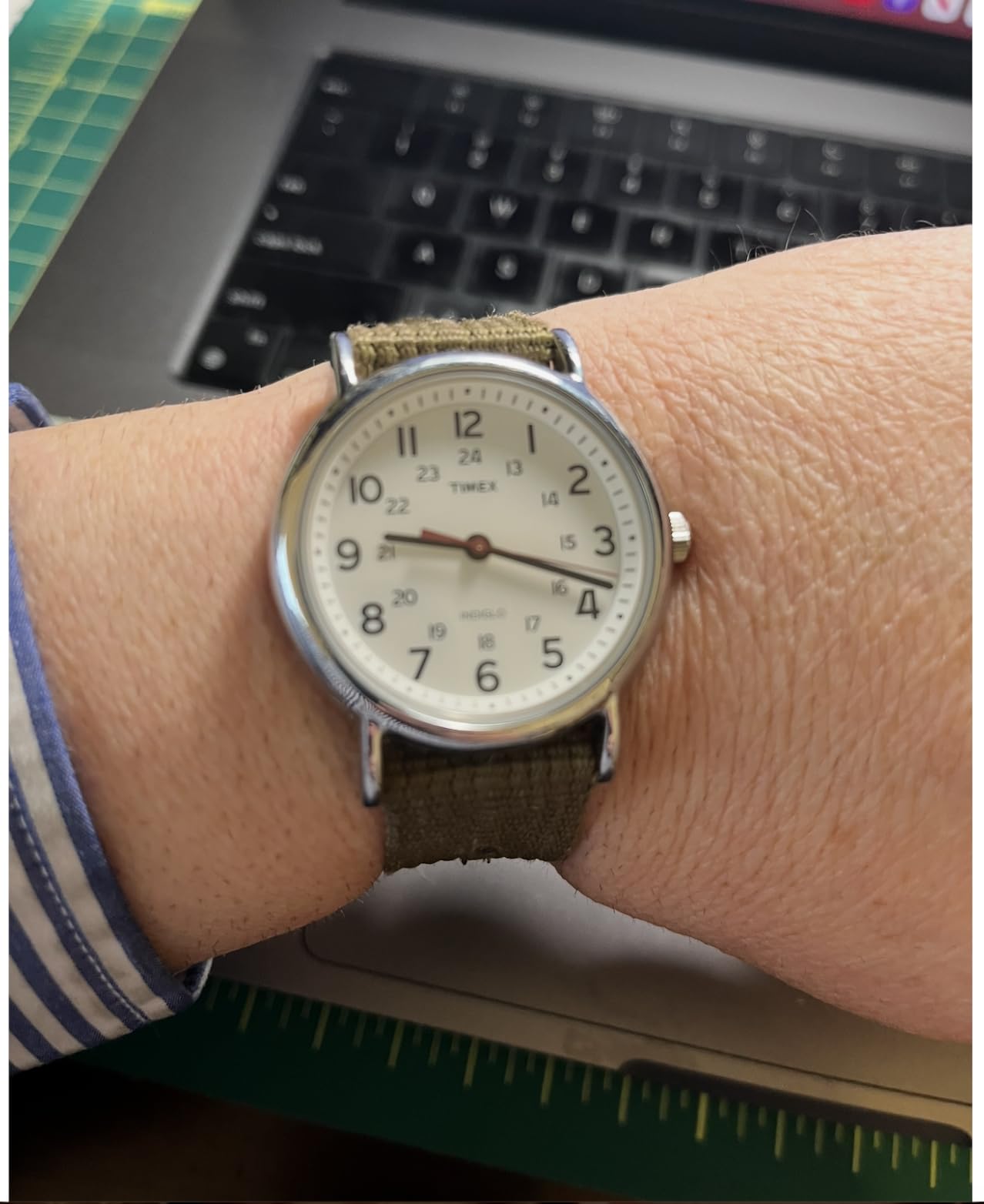 Timex Weekender 38mm Unisex Analog Watch with INDIGLO Backlight and Nylon Strap customer photo 2