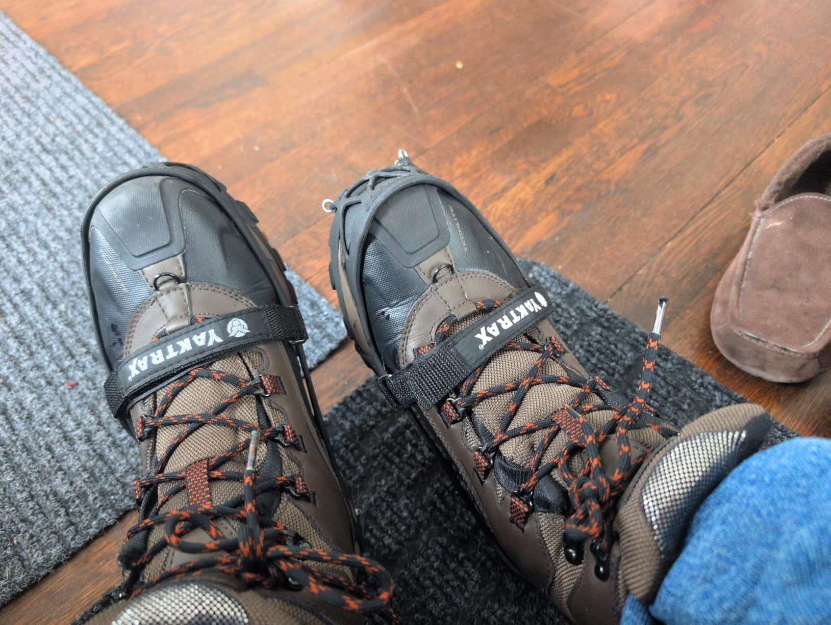Yaktrax Pro Traction Cleats - 360-Degree Grip on Snow, Ice, & Multi-Terrain Surfaces - Elastic Outer Band w/Easy-On/Off Heel Tab & 1.4mm Stainless Steel Coils - Abrasion Resistant - Unisex customer photo 1