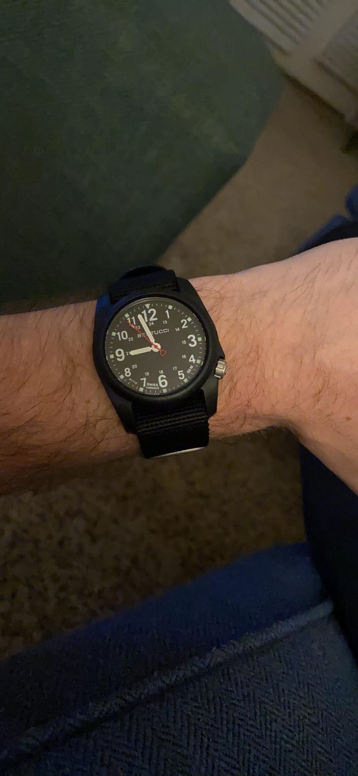 BERTUCCI 40 mm Field Watch - DX3 Field - Black Dial, Black Case, Black Nylon Band 11015 customer photo 2