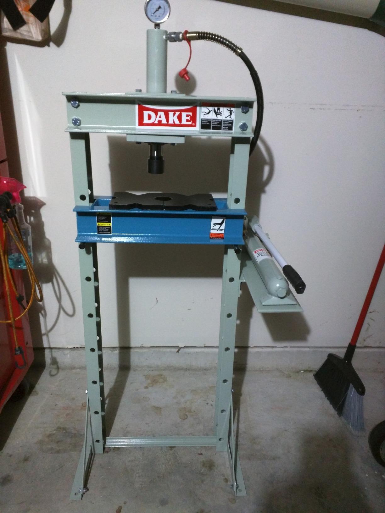 Dake F-10 Model Manual Utility Hydraulic Floor Press, 10 Ton Capacity, 24
