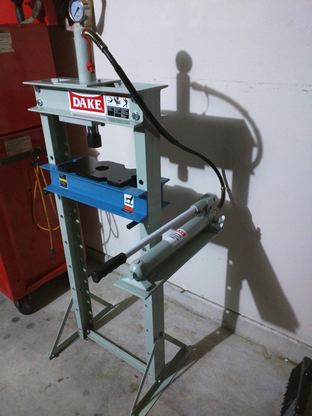 Dake F-10 Model Manual Utility Hydraulic Floor Press, 10 Ton Capacity, 24