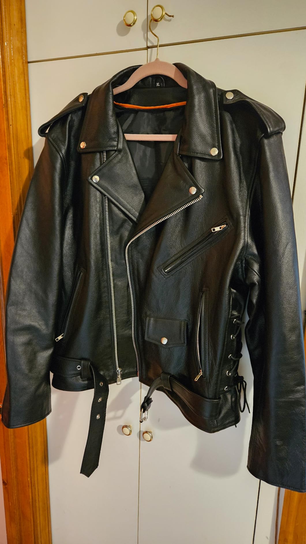 Milwaukee Leather SH1011 Men's Classic Brando Premium Leather Black Motorcycle Riders Leather Jacket w/Side Laces customer photo 1