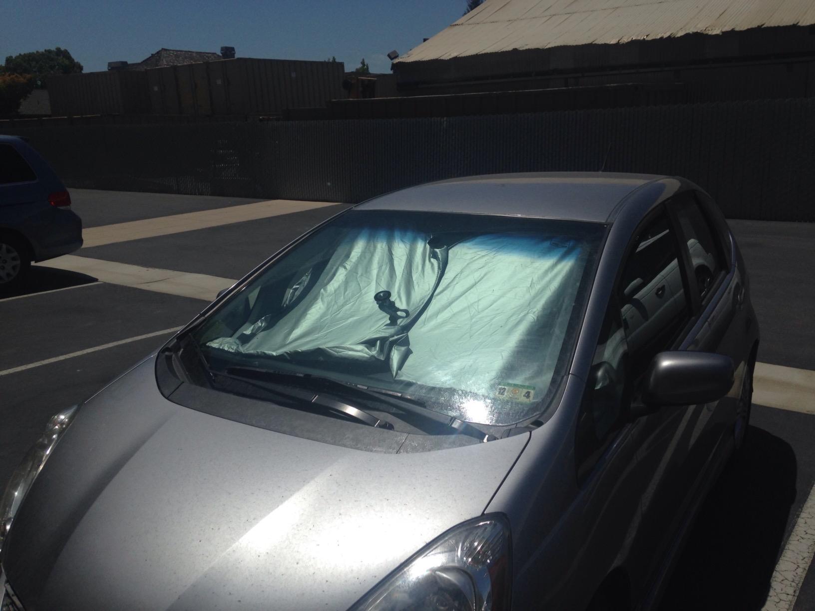 Windshield Sun Shade - Jumbo XL (70 x 35 inches) Car Window Shade - Easy to Use Folding Shade Nylon UV Protector - Keeps Car Cool - Pop-Up Style - Great Fit for Vans, SUVs and Trucks customer photo 2