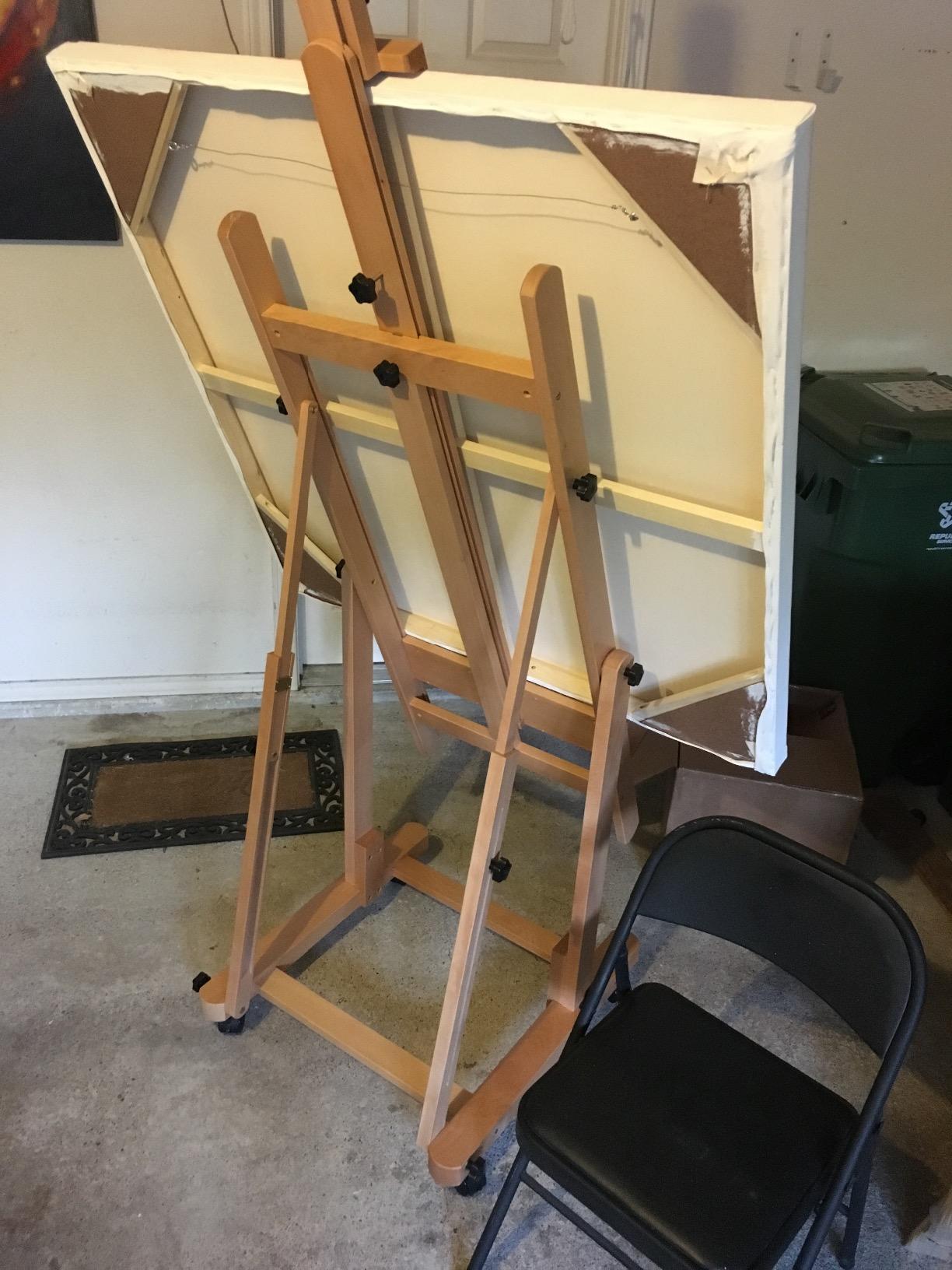 U.S. Art Supply Heavy Duty Extra Large Adjustable Wood H-Frame Easel customer photo 1