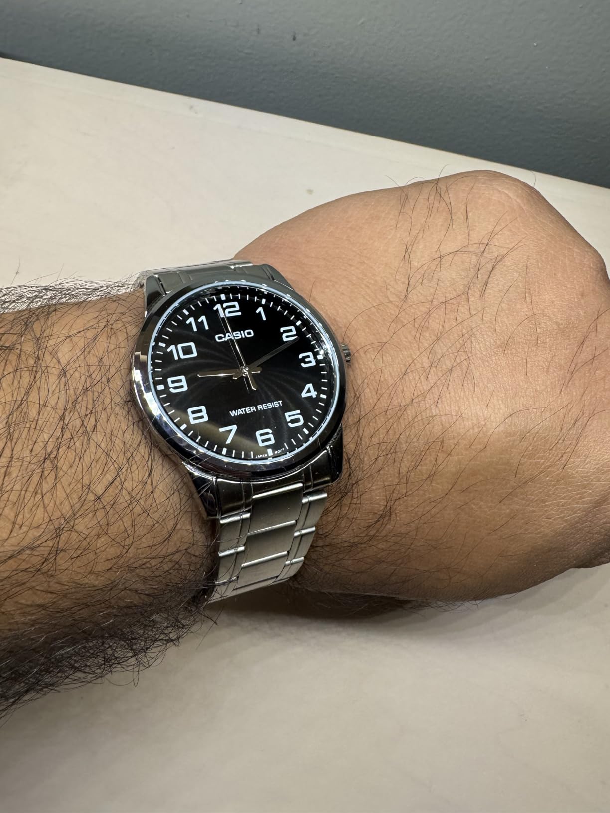 Casio #MTP-V001D-1B Men's Standard Stainless Steel Easy Reader Black Dial Watch customer photo 2