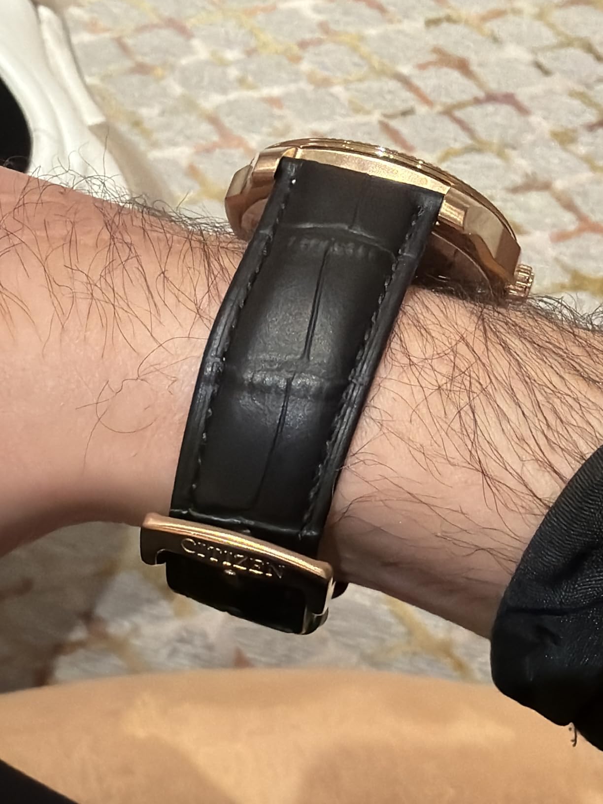 iStrap Leather Watch band Alligator Grain Calfskin Replacement Strap Stainless Steel Buckle Bracelet for Men Women-18mm 19mm 20mm 21mm 22mm 24mm-Black Brown customer photo 1