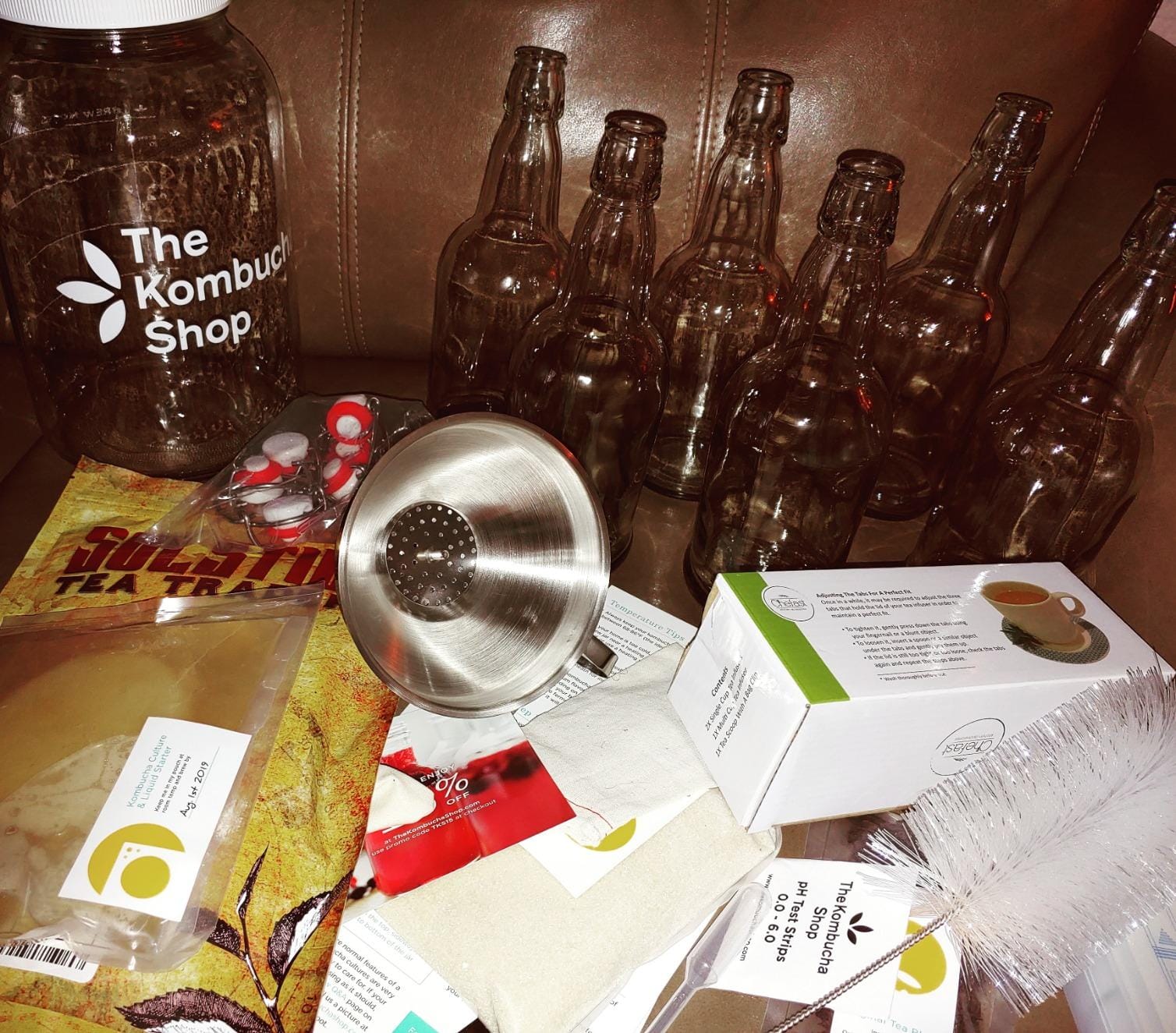 Deluxe Organic Kombucha Starter Kit - Six Swing Top Bottles, Stainless Steel Funnel, Custom Bottle Brush & Our Original Brewing Kit - The Kombucha Shop customer photo 1