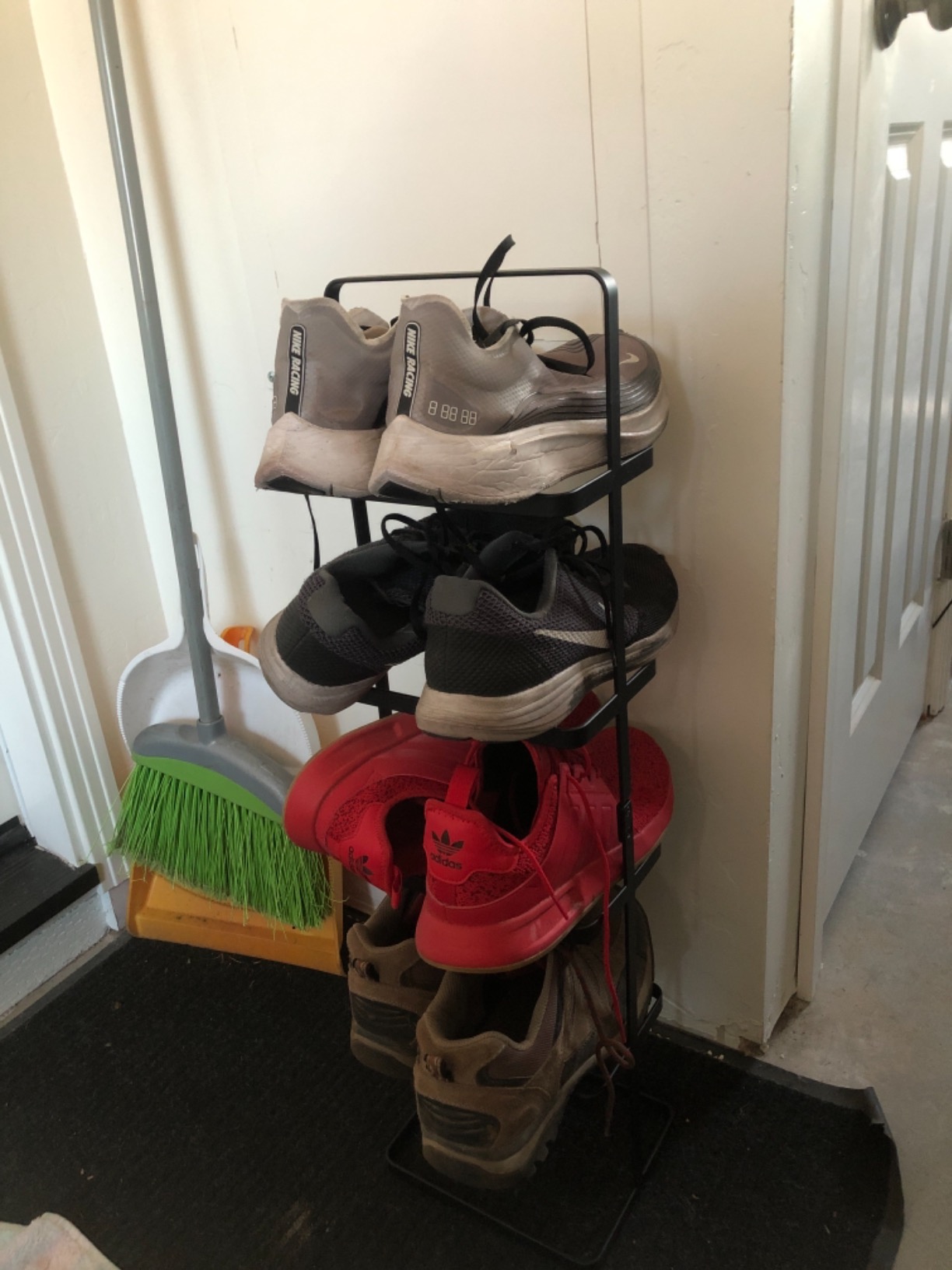 YAMAZAKI Home Tower Compact Modern Metal Shoe Rack - Tall, 31
