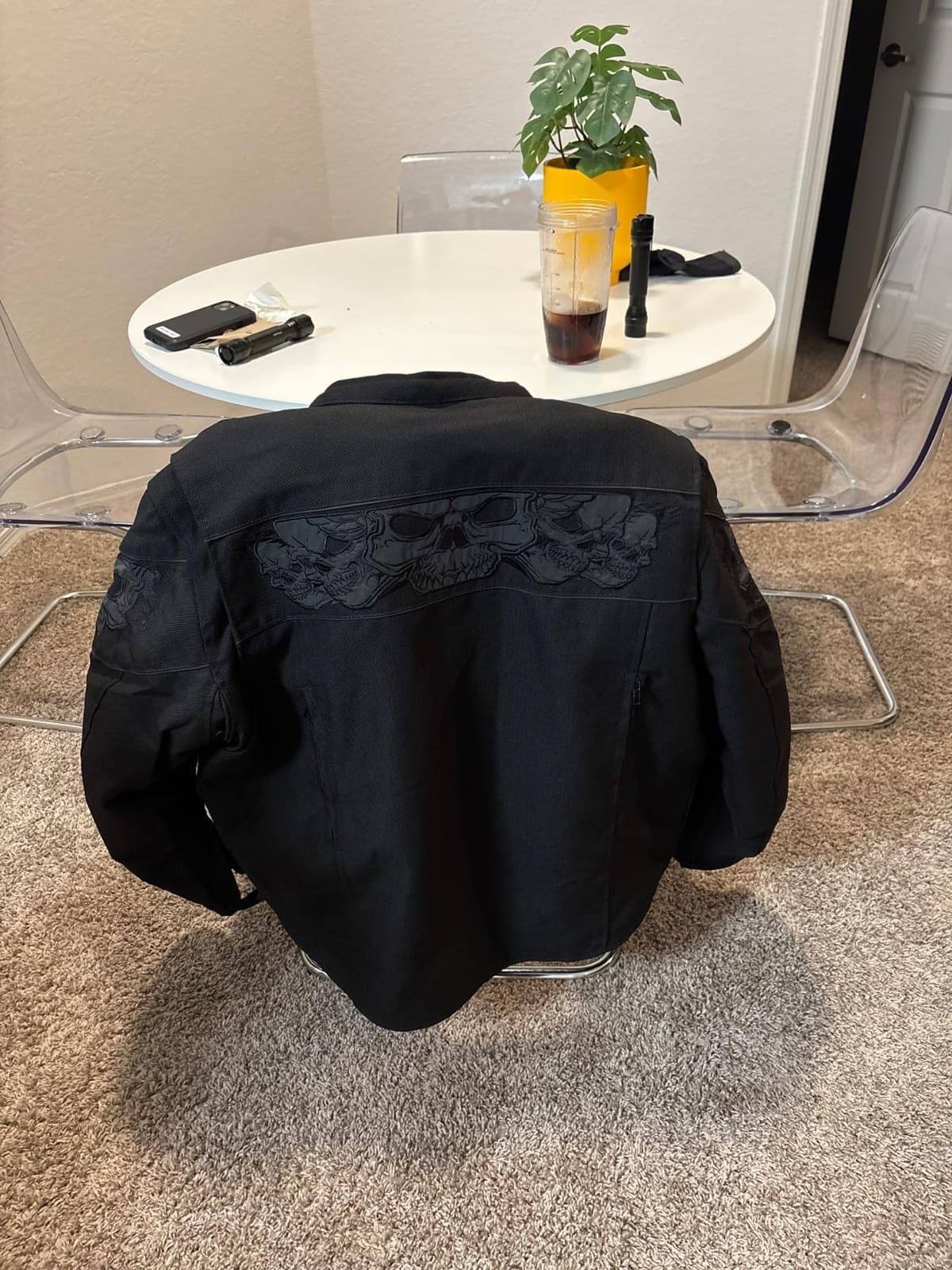 Milwaukee Leather MPM1730 Men's Black Padded Textile All Season Motorcycle Jacket w/Reflective Skulls Artwork customer photo 2