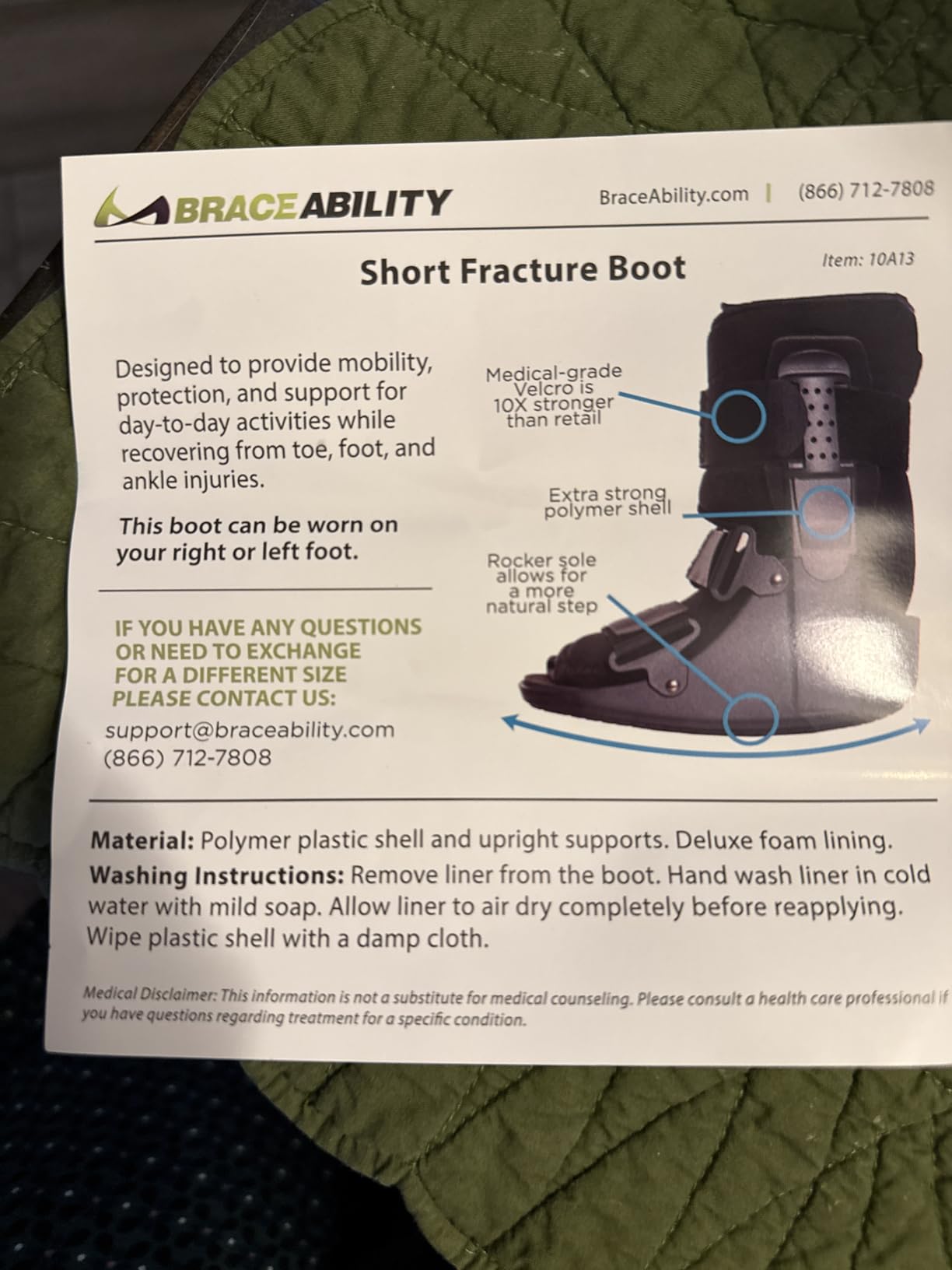 BraceAbility Short Walking Boot - Orthopedic Medical Walker Cast for Broken Toe Injuries, Sprained Ankles, Metatarsal Stress, Post-Op Support Left or Right Foot Fracture Shoe Fits Men and Women (S) customer photo 1