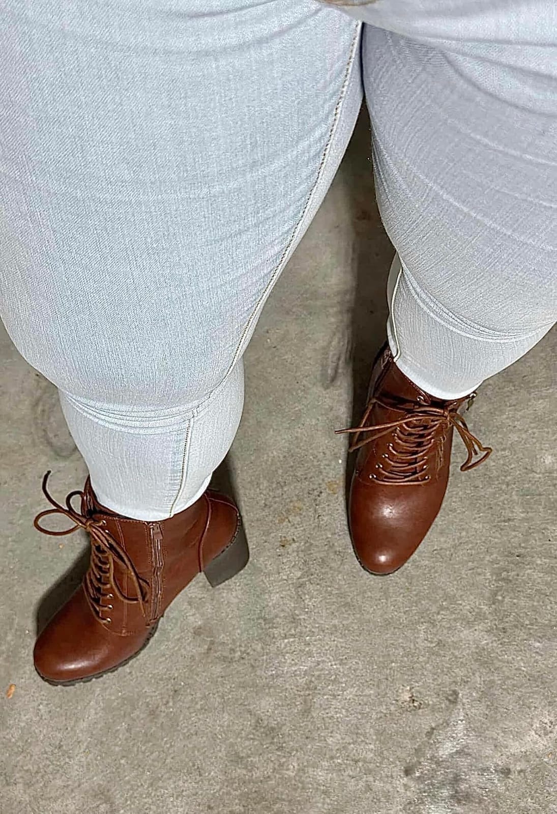 DREAM PAIRS Women's Combat Ankle Chunky Heel Lace up Booties customer photo 1
