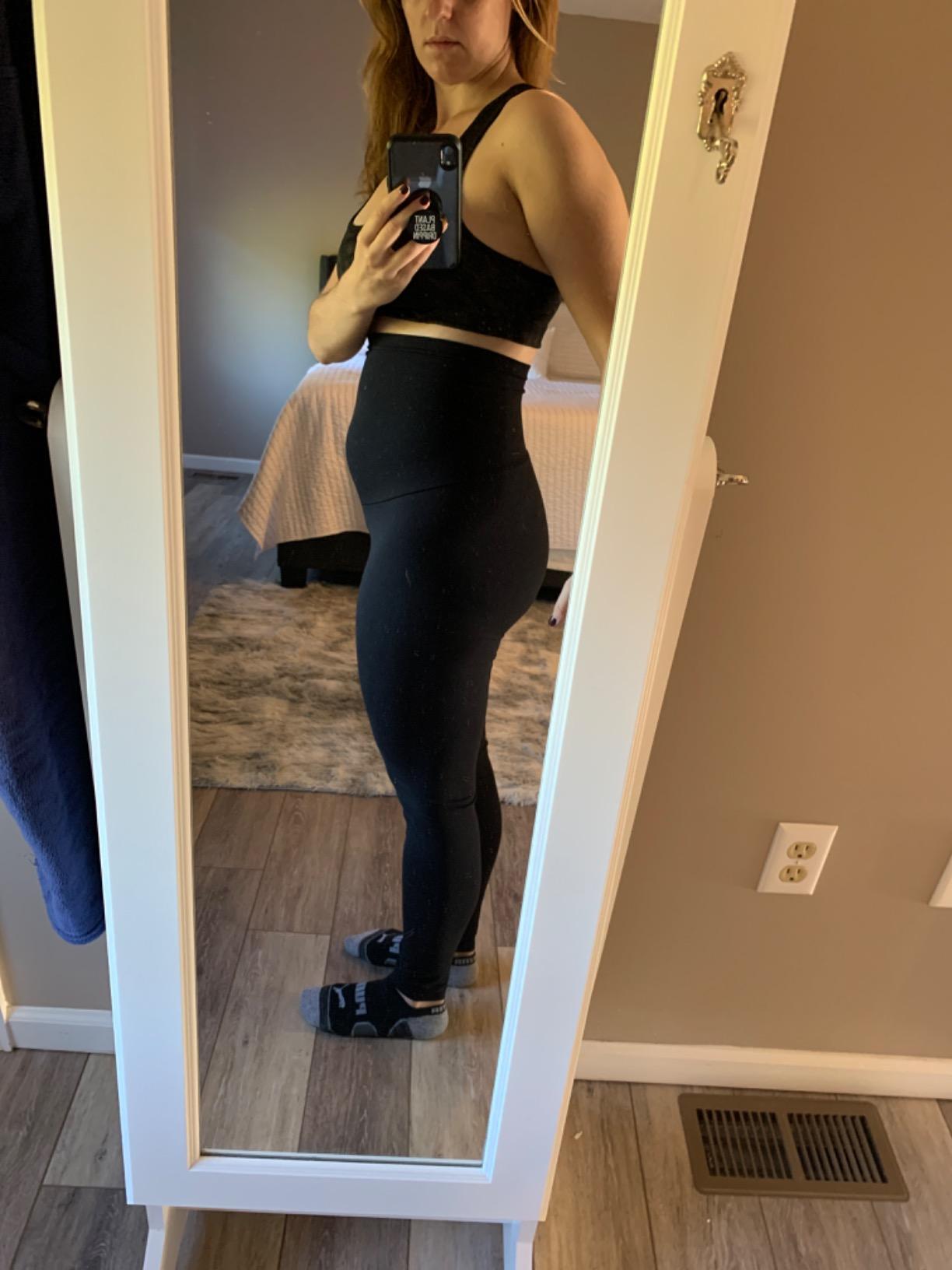 Motherhood Maternity Women's Essential Stretch Cotton Lounge Full Length Secret Fit Over the Belly Pregnancy Leggings customer photo 1