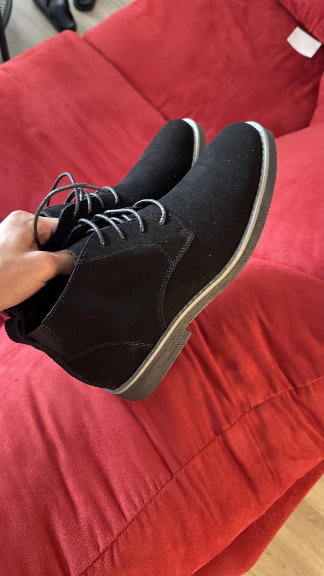 Bruno Marc Men's Classic Suede Dress Chukka Boots | 4-Eyelet Lace-Up & Stretch Collar, Shock-Absorbent Elastic EVA Footbed for Men Smart Casual Chukka Boots customer photo 2