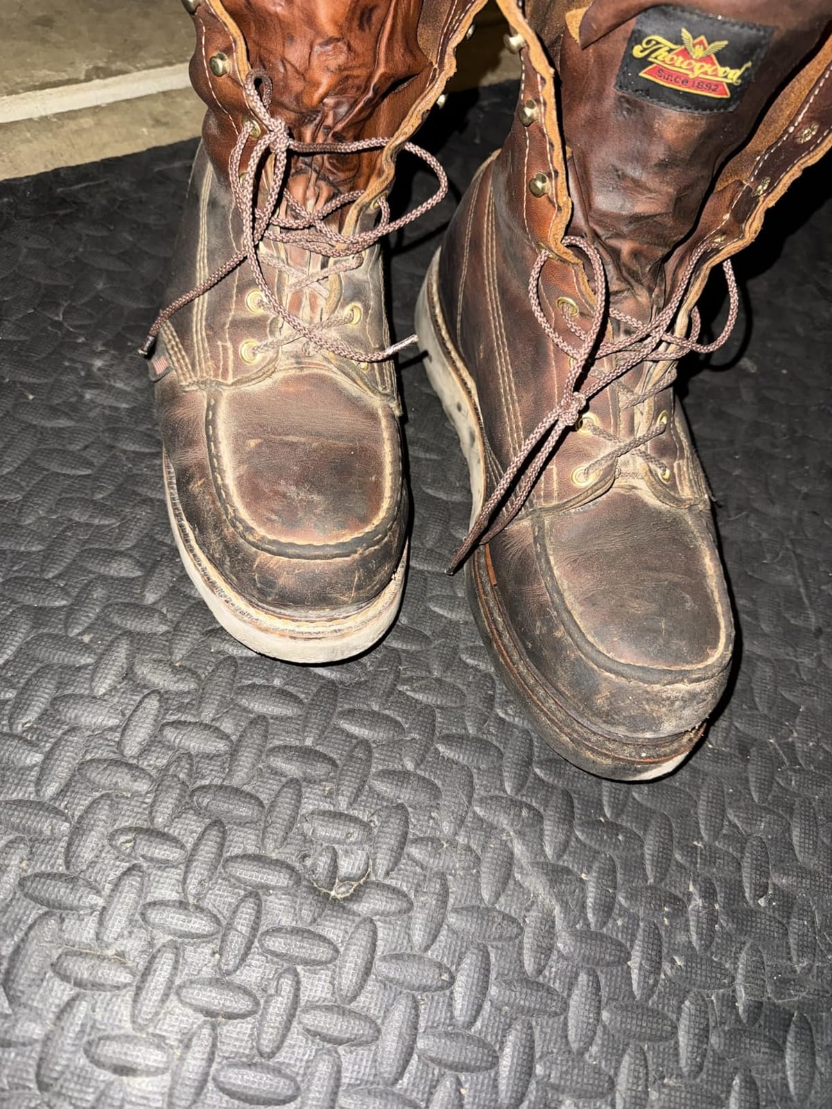 Thorogood American Heritage 8” Steel Toe Work Boots for Men - Full-Grain Leather with Moc Toe, Slip-Resistant Wedge Outsole, and Comfort Insole; EH Rated customer photo 2