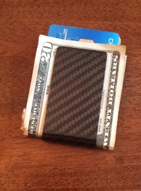 CL CARBONLIFE Carbon Fiber Wallet Money Clip for Cash and Credit Card, Super Slim & Light Minimalist Holder Clip for Men customer photo 1