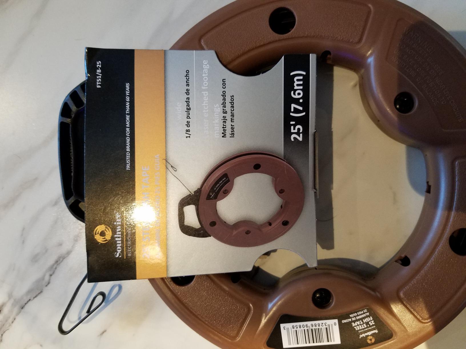 Southwire Fish Tape Tool - Durable 1/8-Inch Tempered Spring Steel for Efficient Wire Pulling - High-Impact Case - Ergonomic Handle - Fast Rewind Design - 25-Foot Length customer photo 2