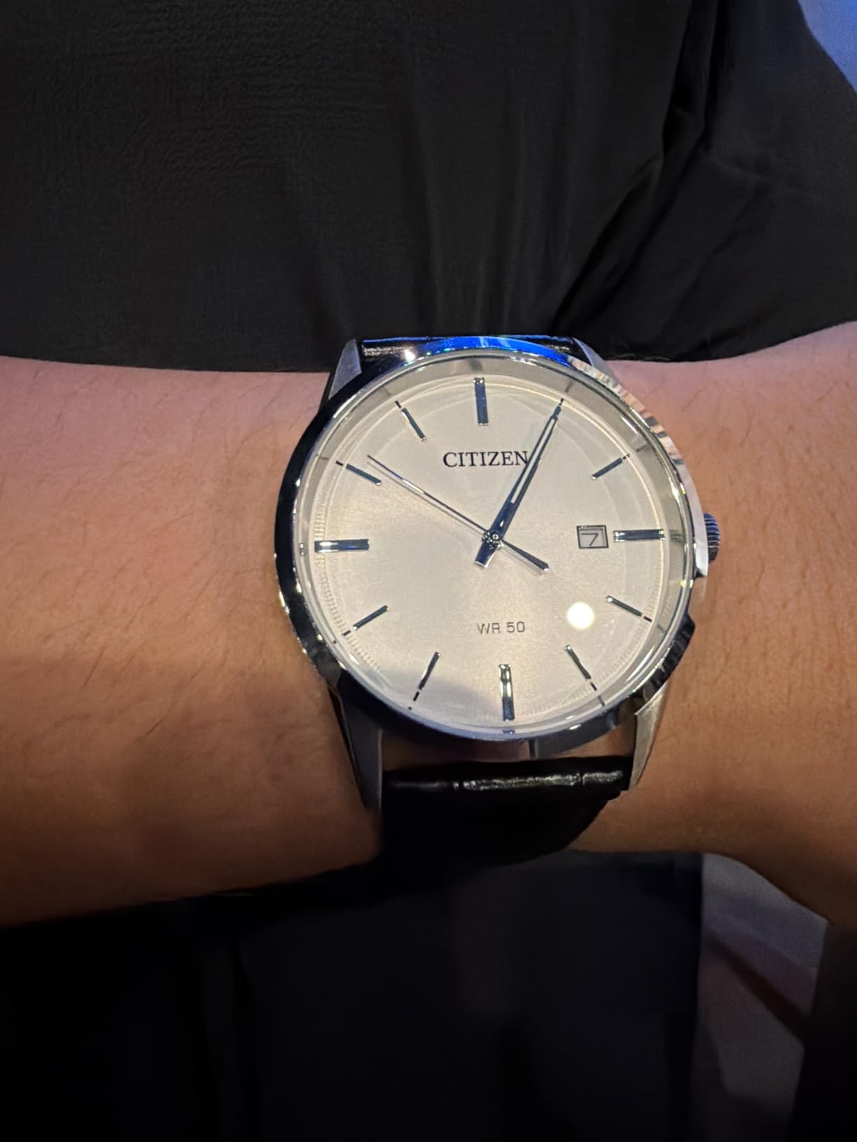 Citizen Quartz Mens Watch, Stainless Steel with Leather Strap, Casual customer photo 1