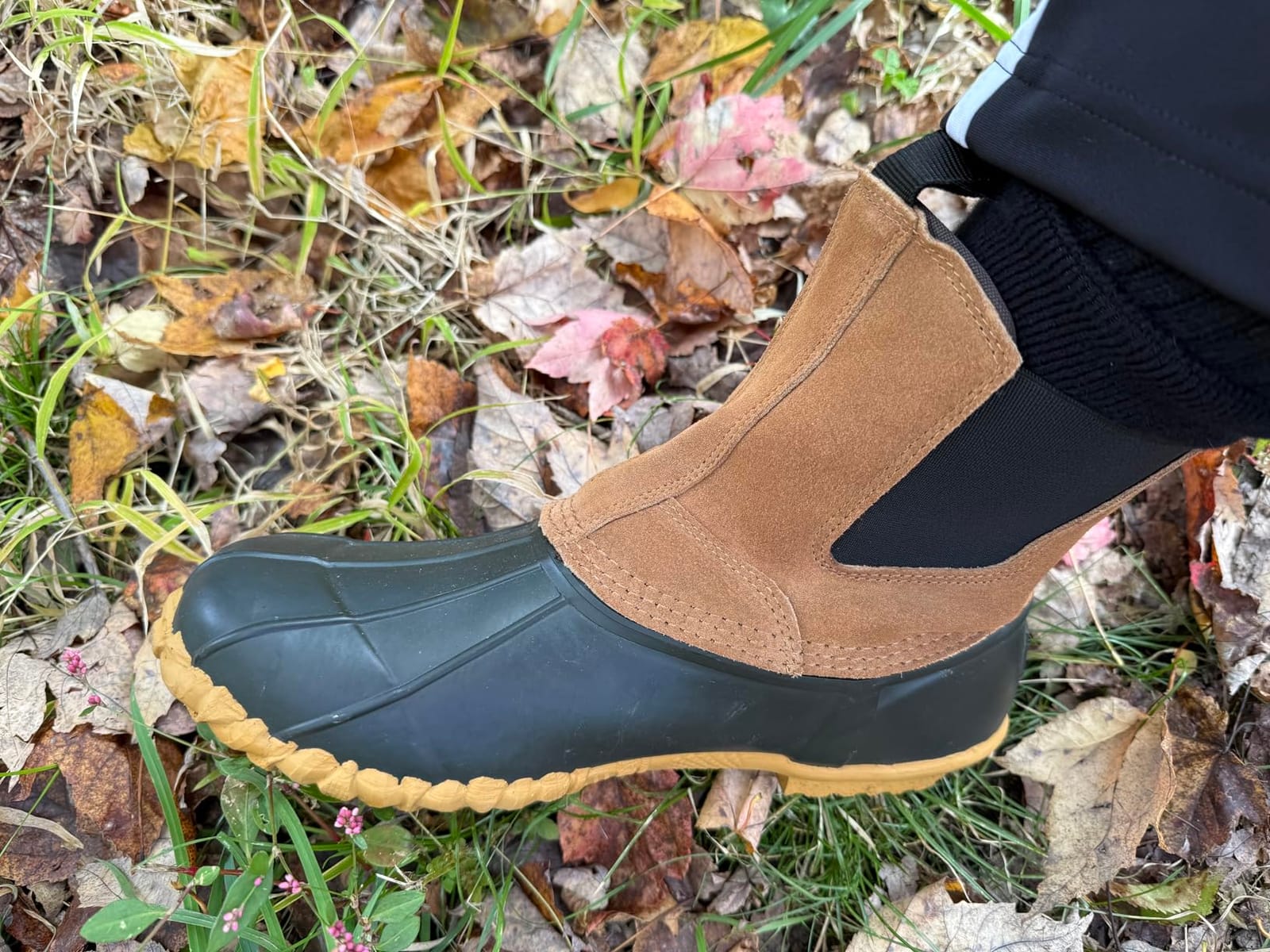 Guide Gear Men’s Pull On Insulated Leather Duck Boots Waterproof Rain Shoes, 400 Gram customer photo 1